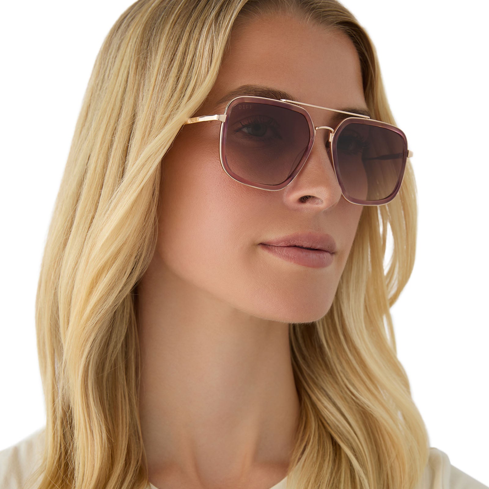 JORDAN - GOLD + FLEUR TORTOISE TEMPLE TIPS + BROWN GRADIENT SUNGLASSES - Image 9