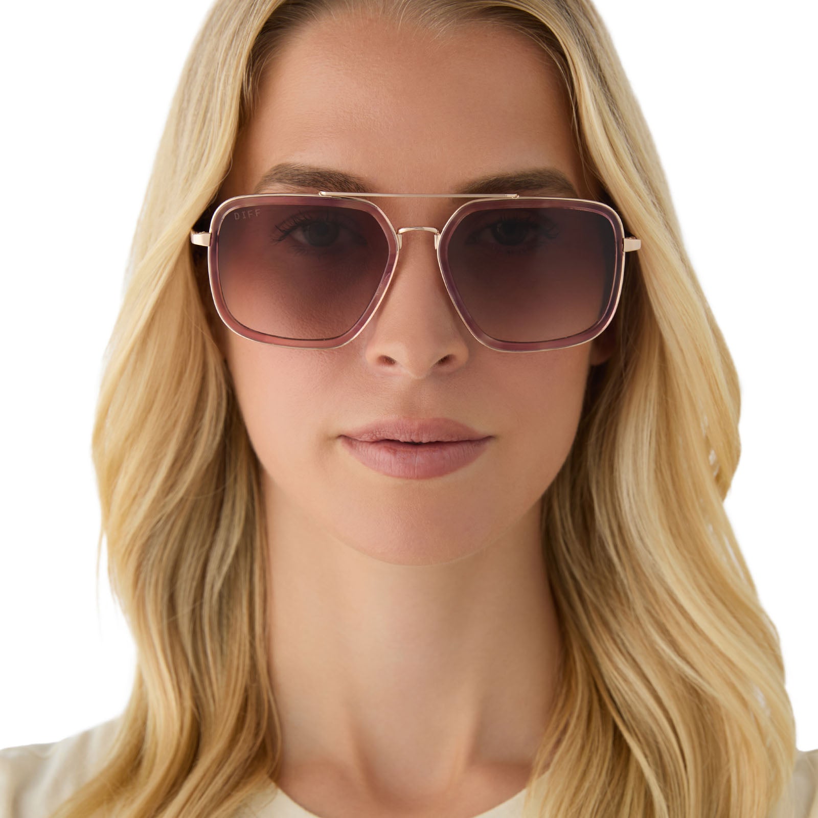 JORDAN - GOLD + FLEUR TORTOISE TEMPLE TIPS + BROWN GRADIENT SUNGLASSES - Image 8