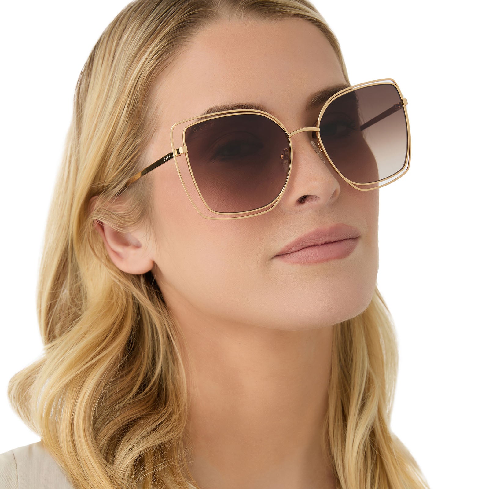 JACQUELINE - GOLD + BROWN GRADIENT SUNGLASSES - Image 8