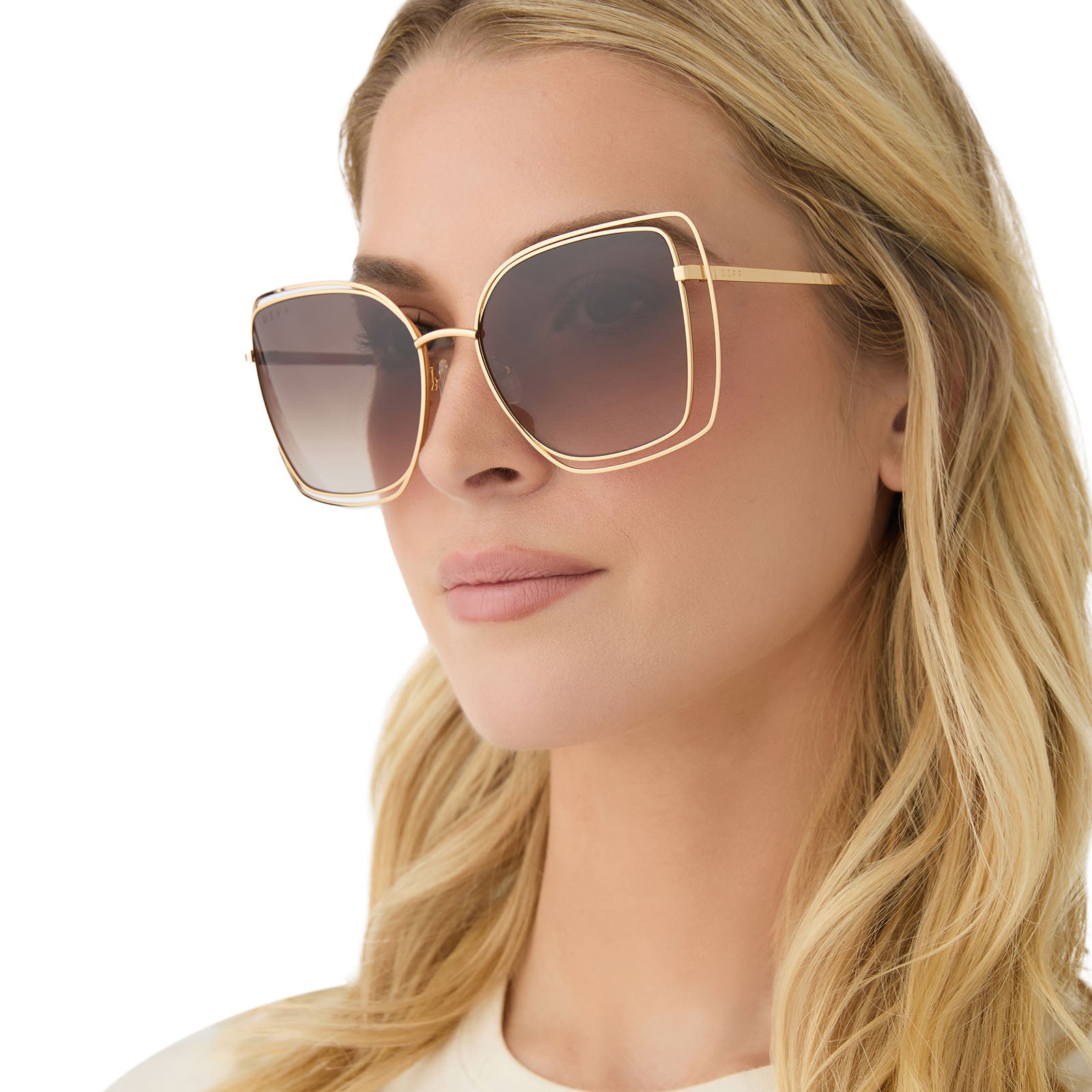 JACQUELINE - GOLD + BROWN GRADIENT SUNGLASSES - Image 9