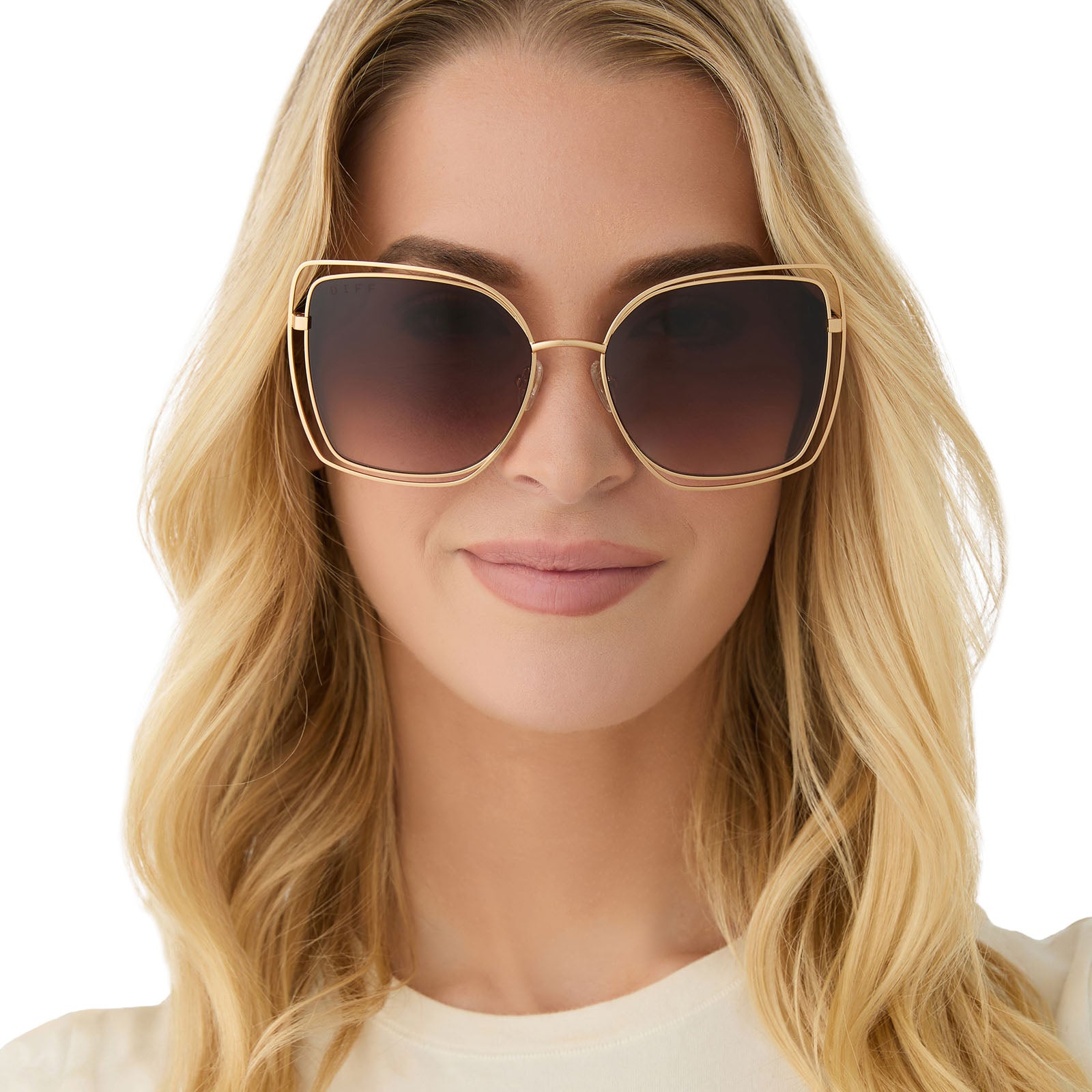 JACQUELINE - GOLD + BROWN GRADIENT SUNGLASSES - Image 7