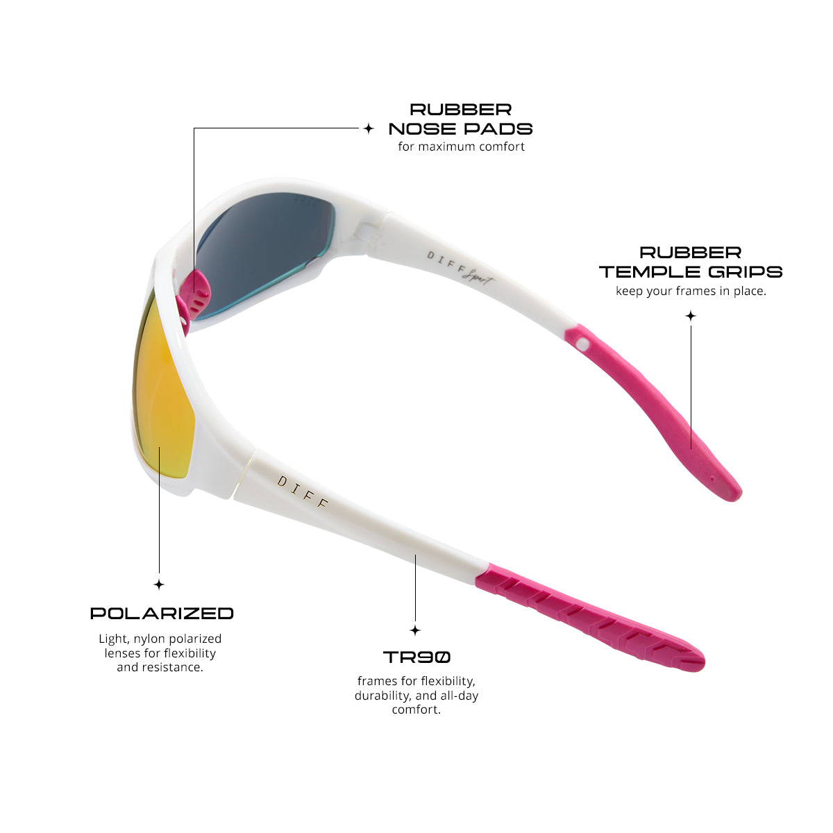 LIGHTNING - NEON PINK + SILVER MIRROR + POLARIZED SUNGLASSES - Image 5