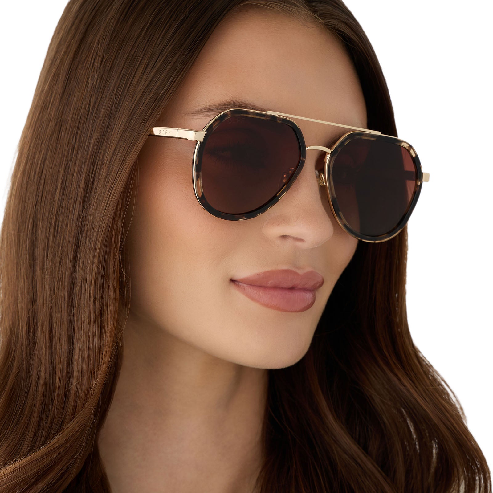 JOEY - ESPRESSO TORTOISE + GOLD METAL + BROWN GRADIENT + POLARIZED SUNGLASSES - Image 10