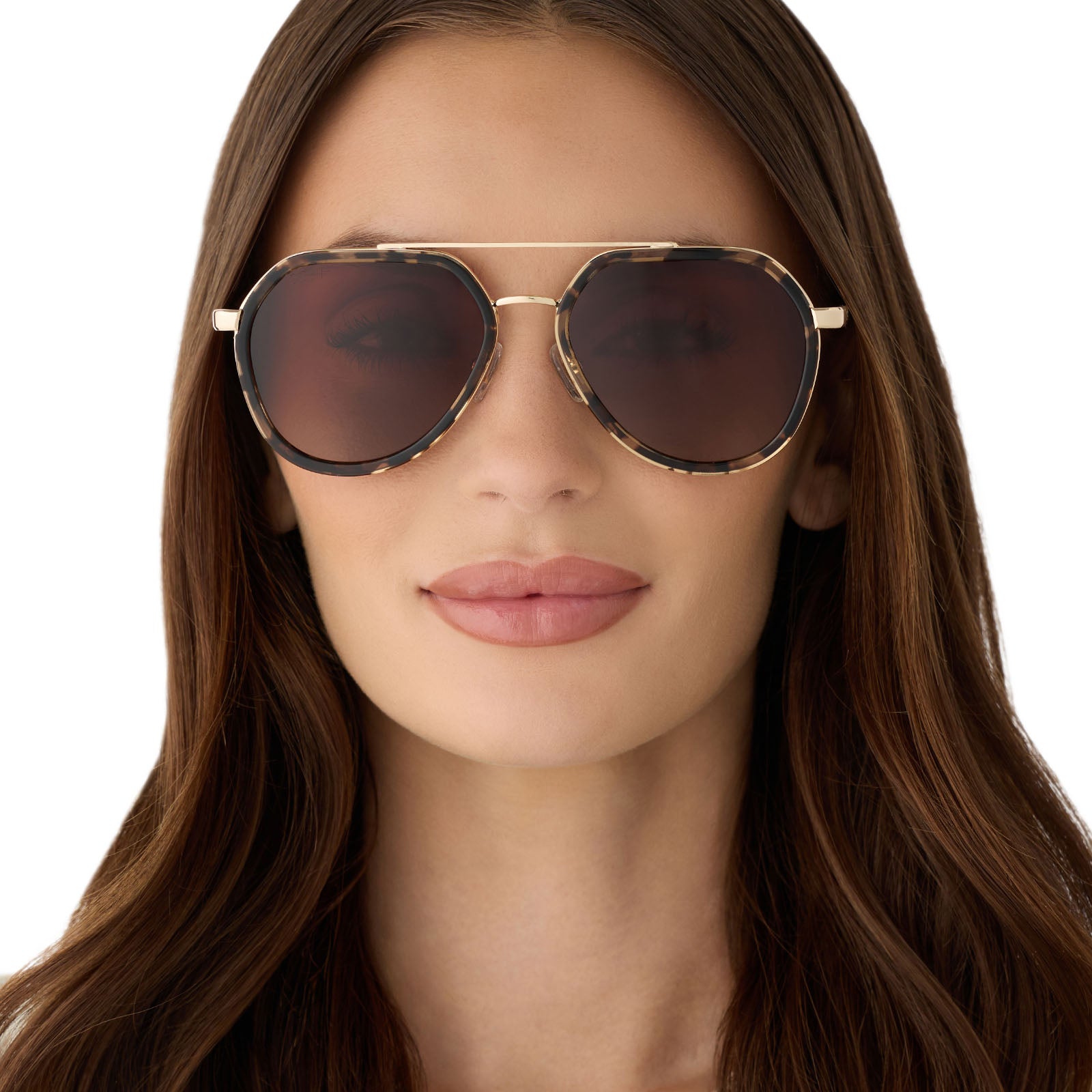 JOEY - ESPRESSO TORTOISE + GOLD METAL + BROWN GRADIENT + POLARIZED SUNGLASSES - Image 9