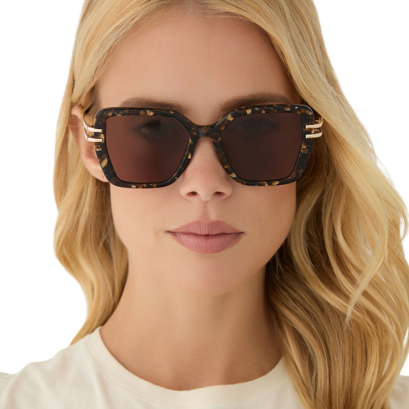 DASHA - GLITTER TORTOISE + BROWN SUNGLASSES - Image 9