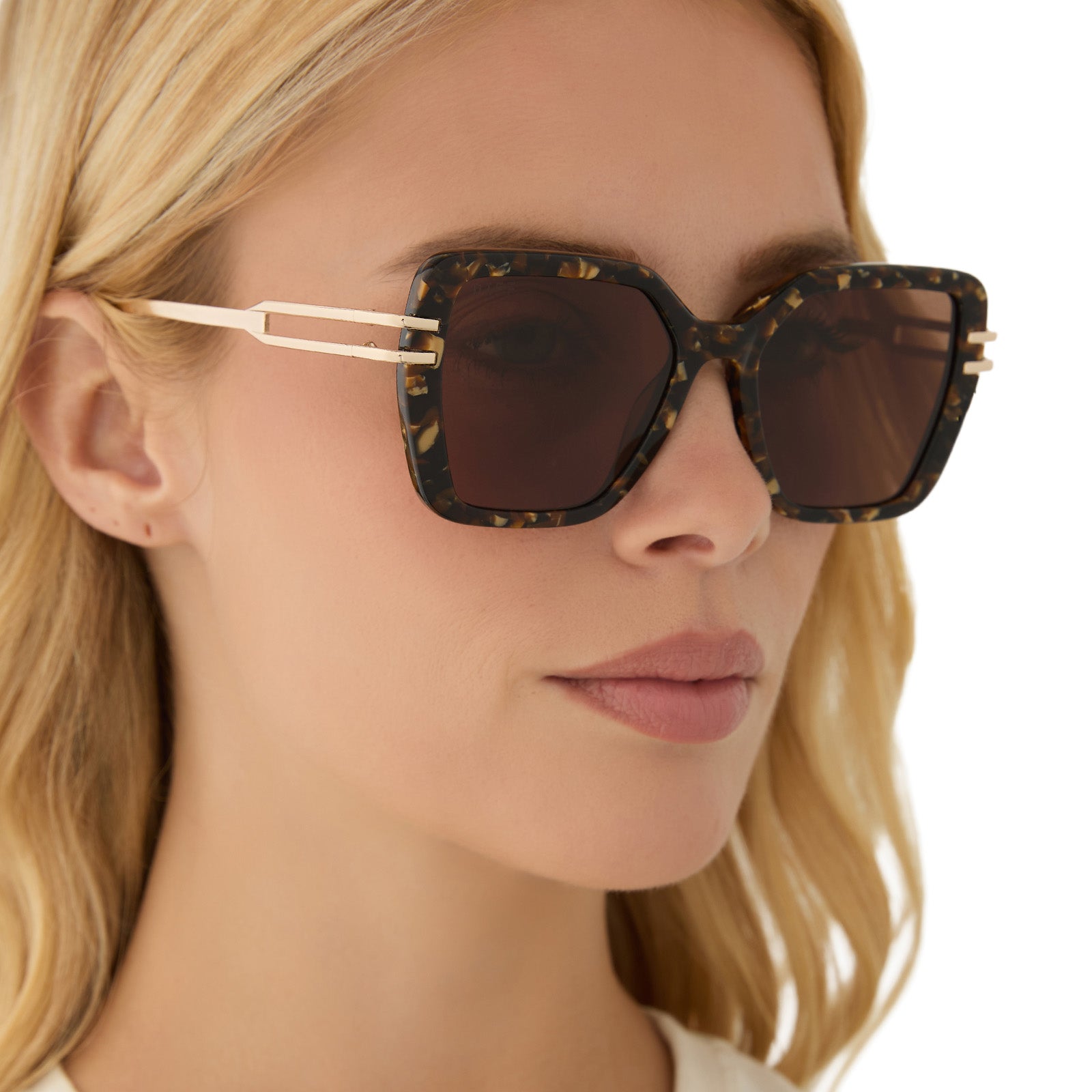 DASHA - GLITTER TORTOISE + BROWN SUNGLASSES - Image 11