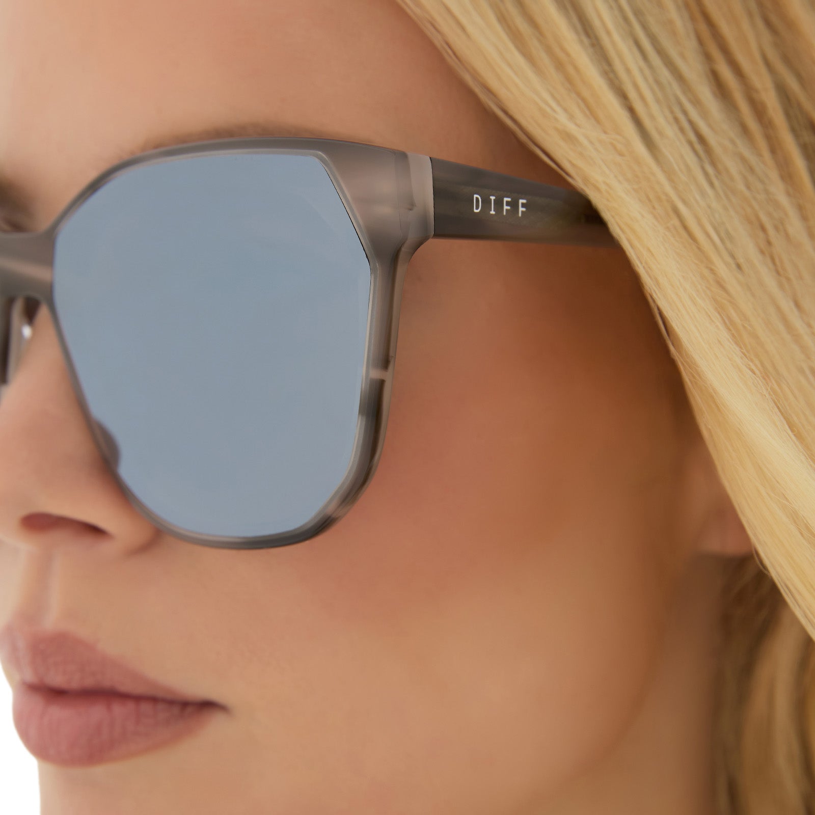 GIA - SMOKE MARBLE + GREY + SILVER FLASH SUNGLASSES - Image 7