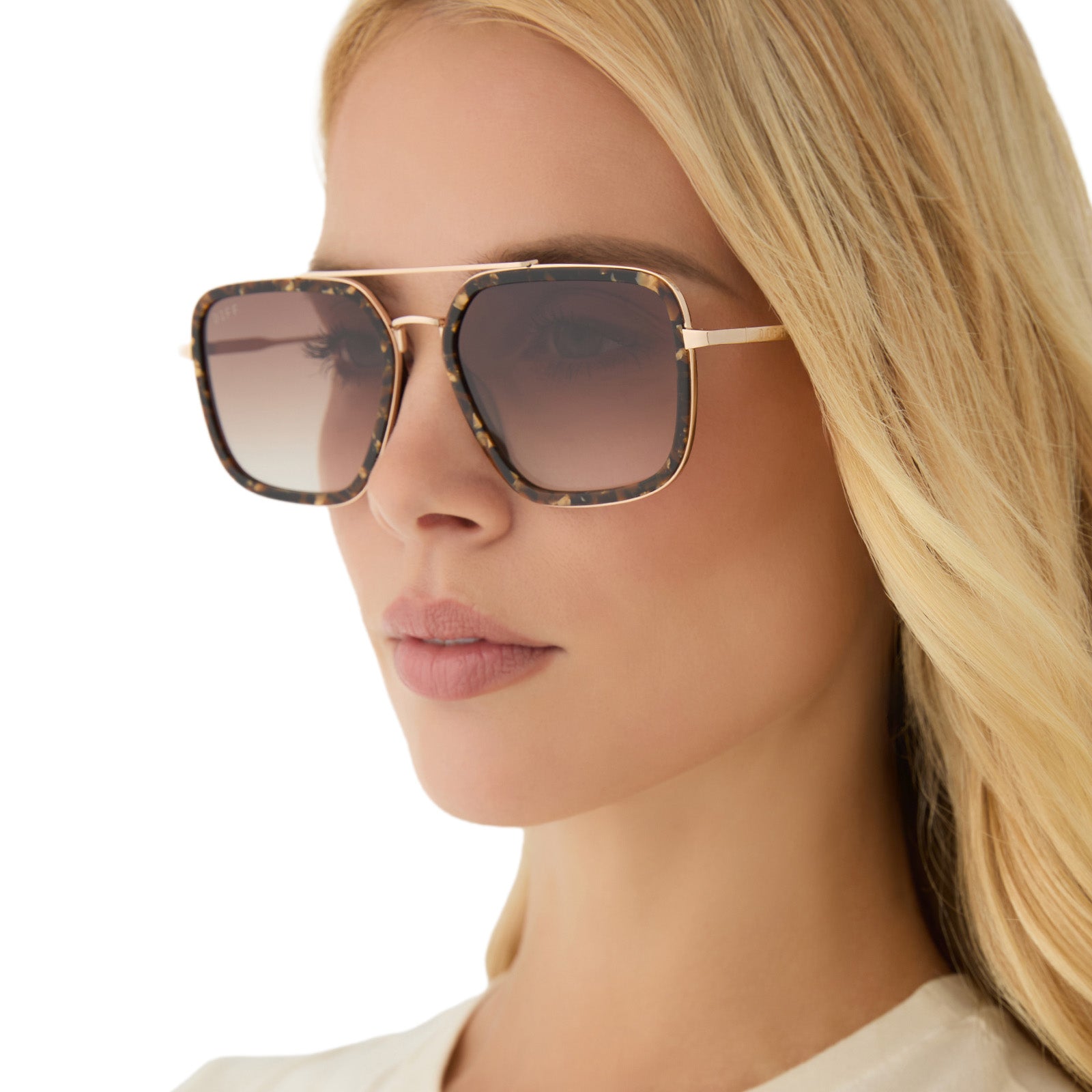 JORDAN - GLITTER TORTOISE + BROWN GRADIENT SUNGLASSES - Image 8