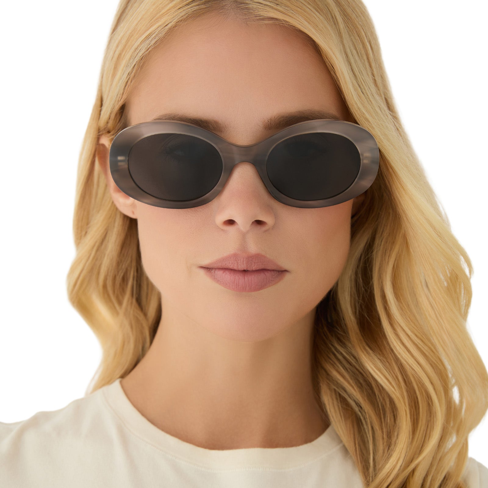 LAINEY - SMOKE MARBLE + GREY + POLARIZED SUNGLASSES - Image 7