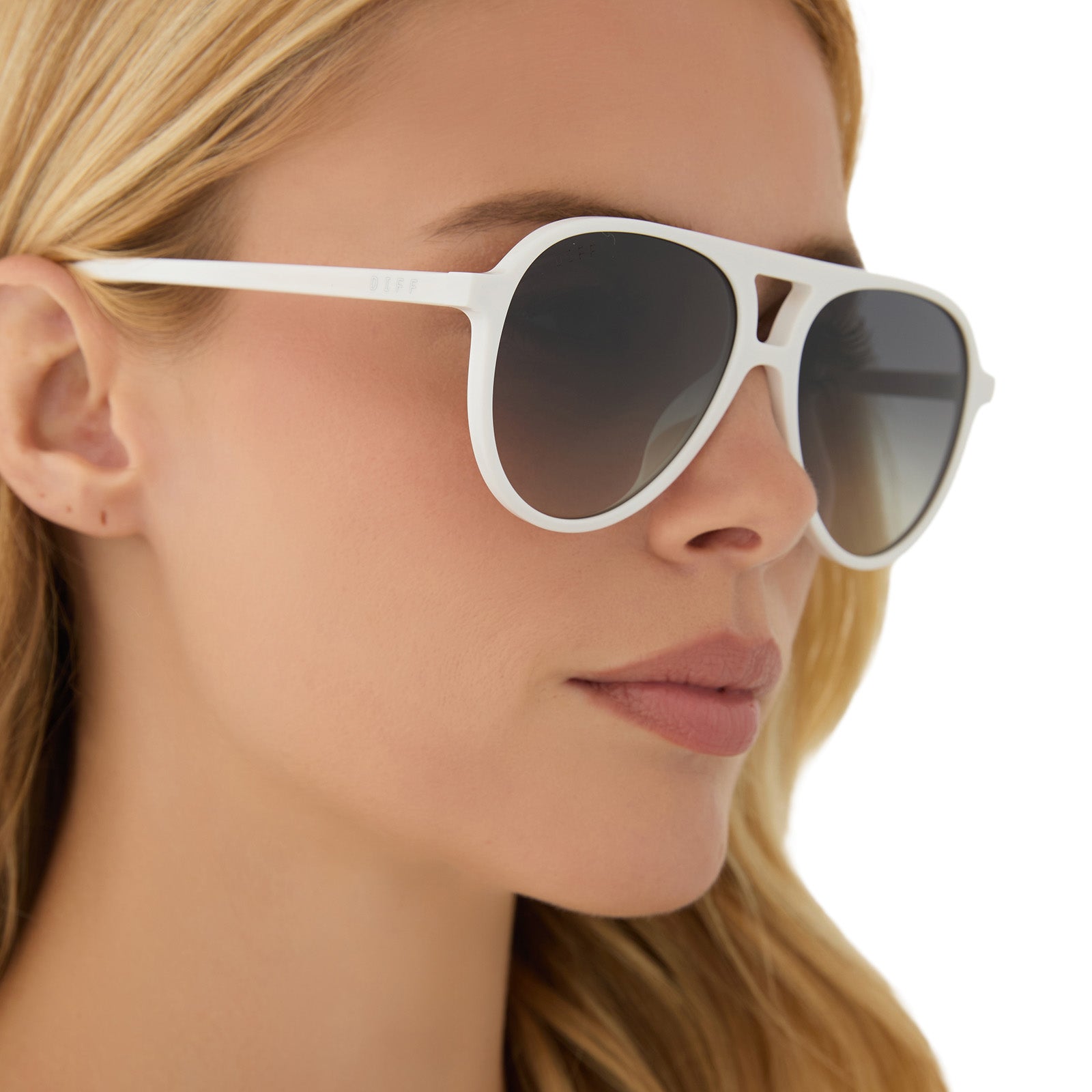 TOSCA II - WHITE CLOUD + GREY GRADIENT + SILVER FLASH SUNGLASSES - Image 8