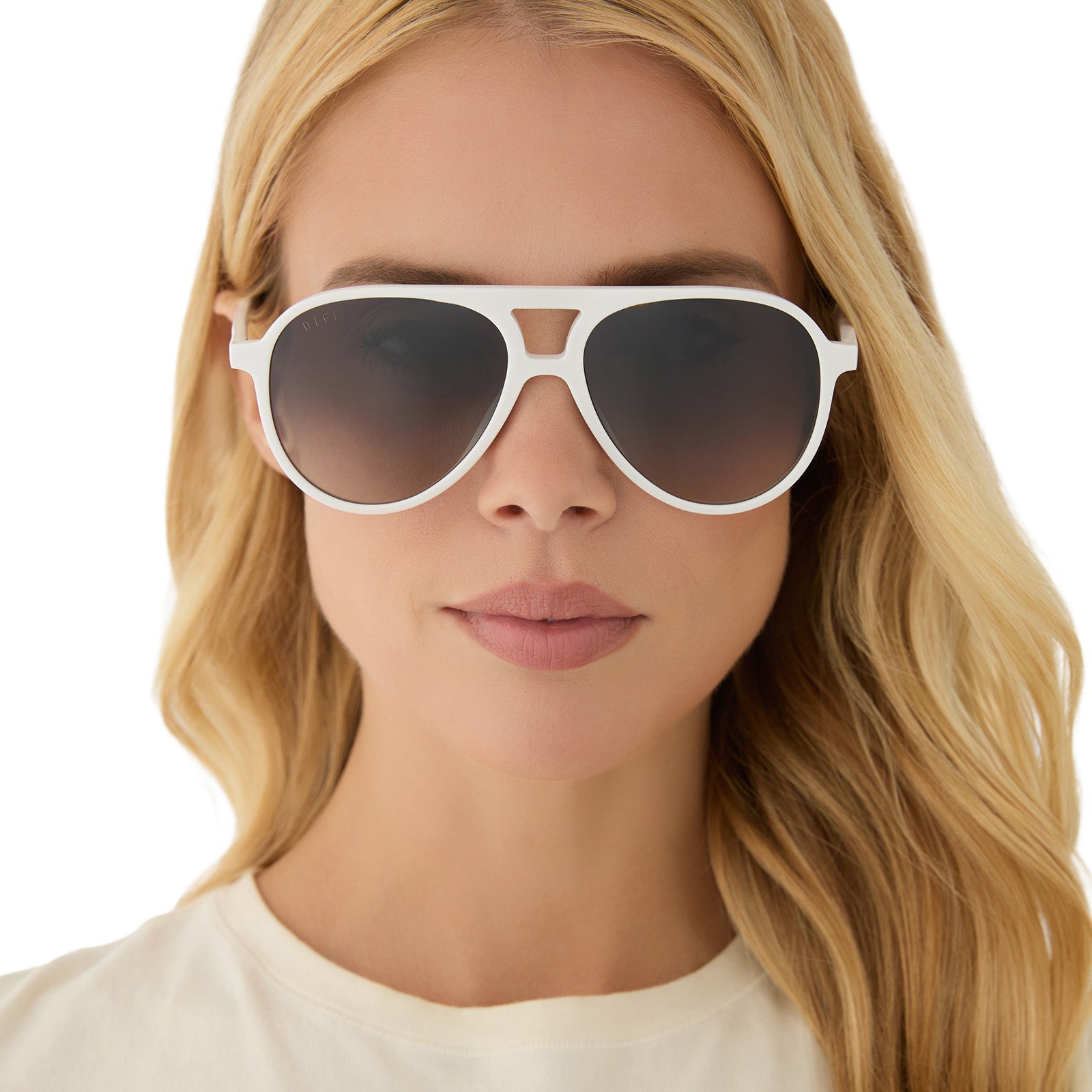 TOSCA II - WHITE CLOUD + GREY GRADIENT + SILVER FLASH SUNGLASSES - Image 7