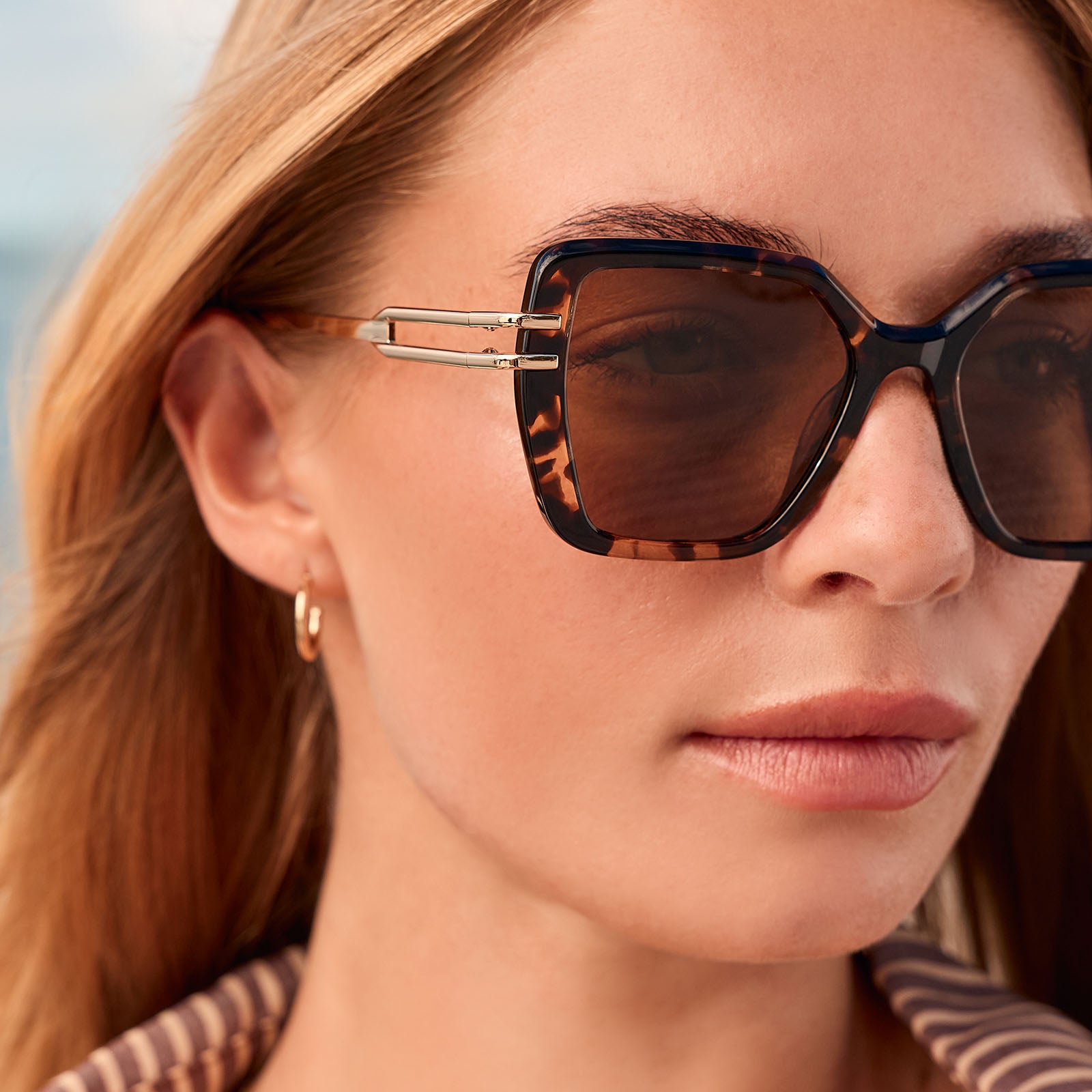 DASHA - ESPRESSO TORTOISE + GOLD + BROWN + POLARIZED SUNGLASSES - Image 5