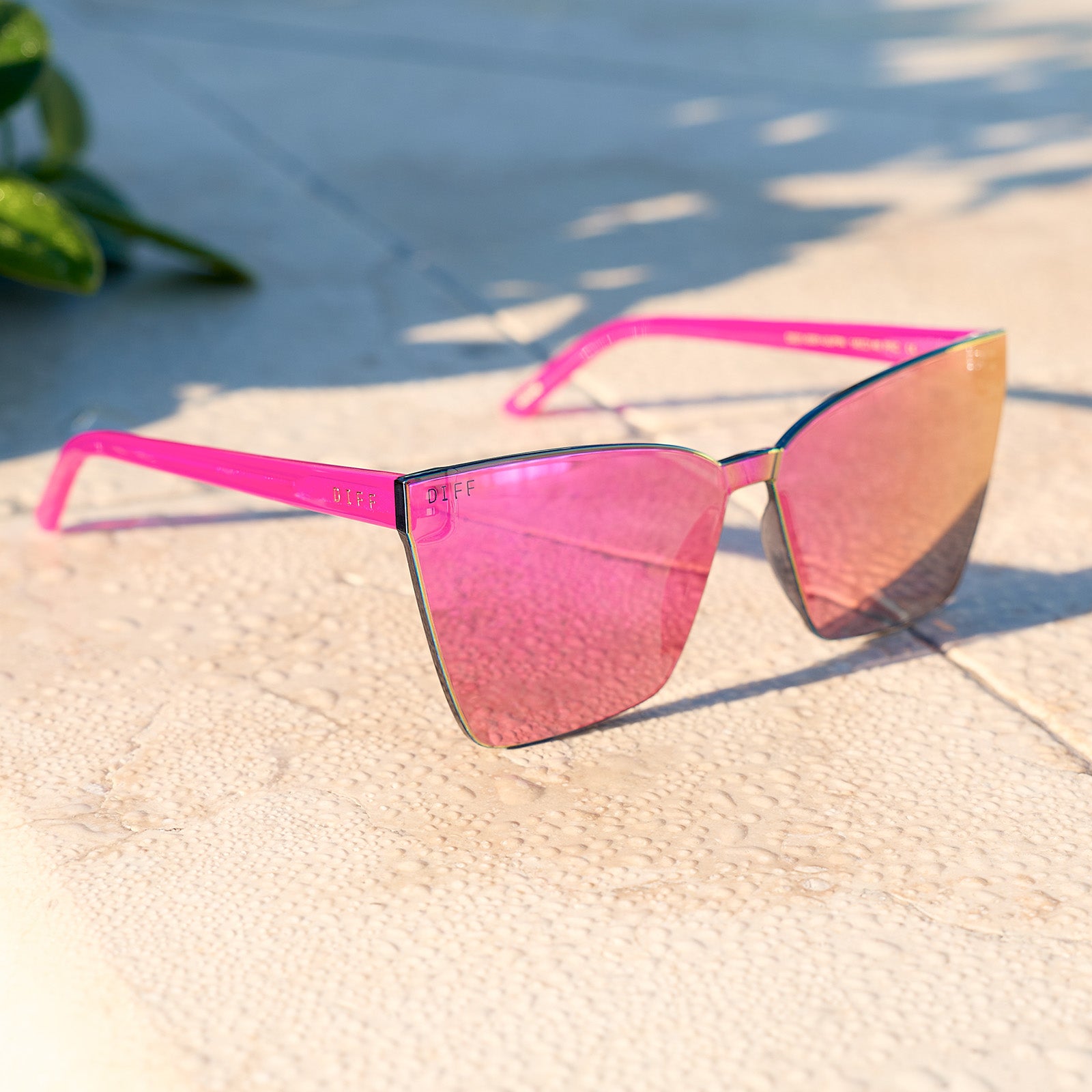 GOLDIE - BRIGHT TULIP + PINK RUSH MIRROR SUNGLASSES - Image 5