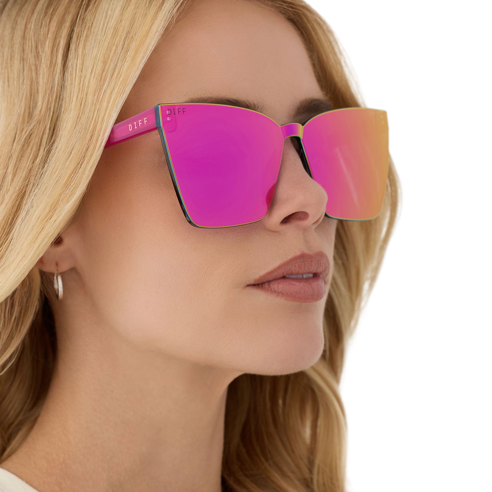 GOLDIE - BRIGHT TULIP + PINK RUSH MIRROR SUNGLASSES - Image 7