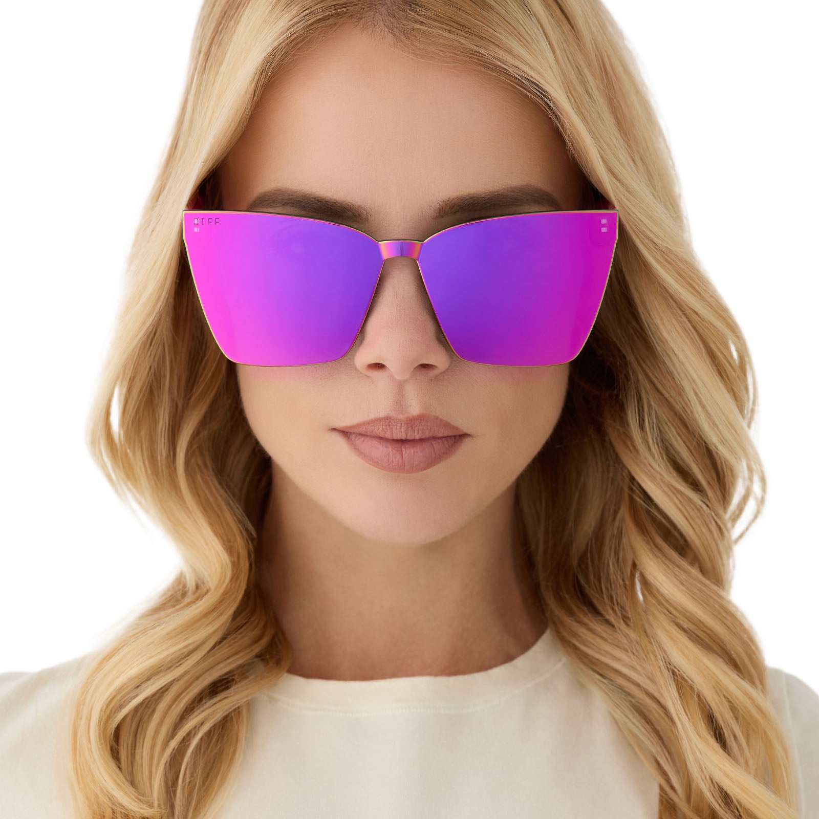 GOLDIE - BRIGHT TULIP + PINK RUSH MIRROR SUNGLASSES - Image 9