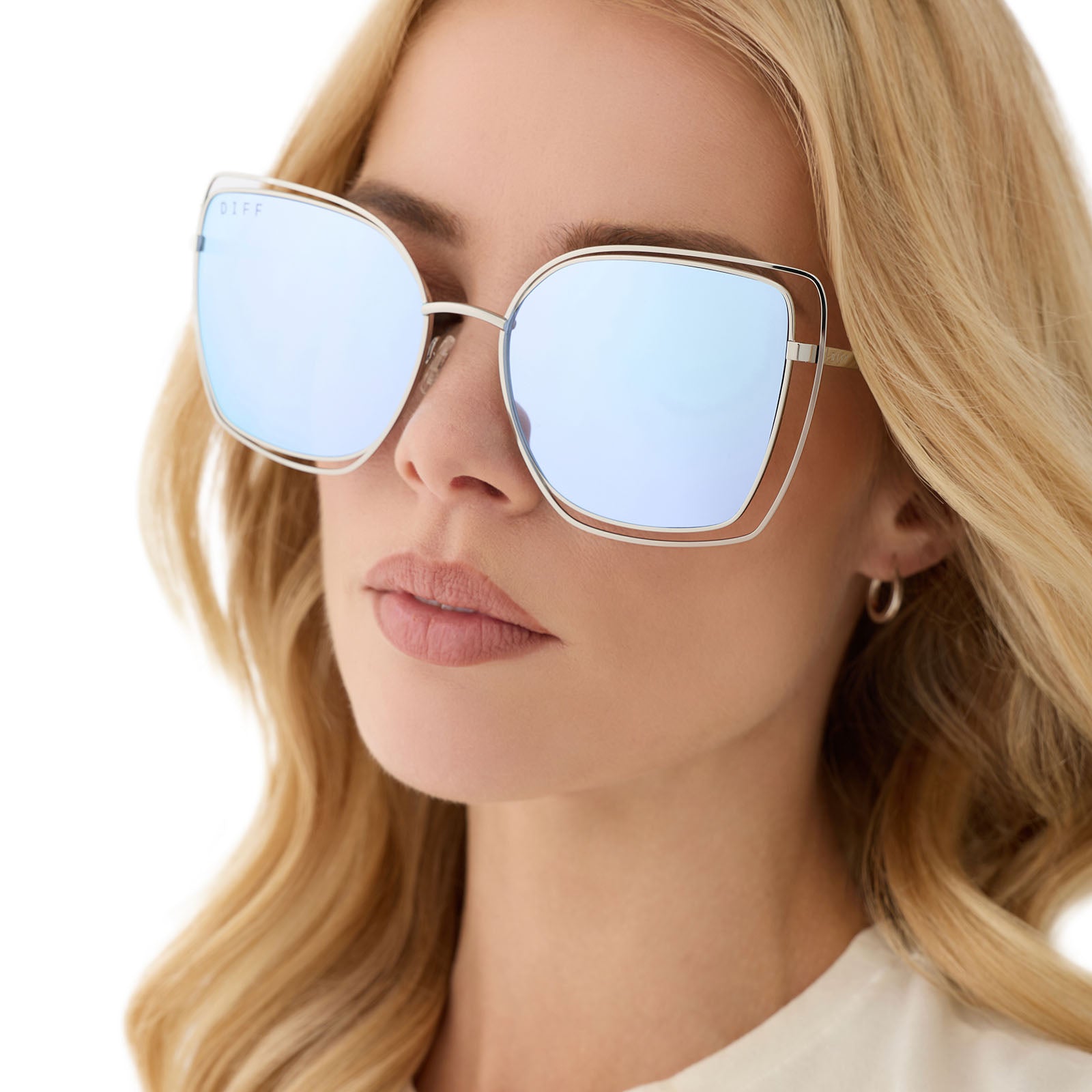 JACQUELINE - SILVER + THISTLE TEMPLE TIPS + LAVENDER MIRROR SUNGLASSES - Image 6