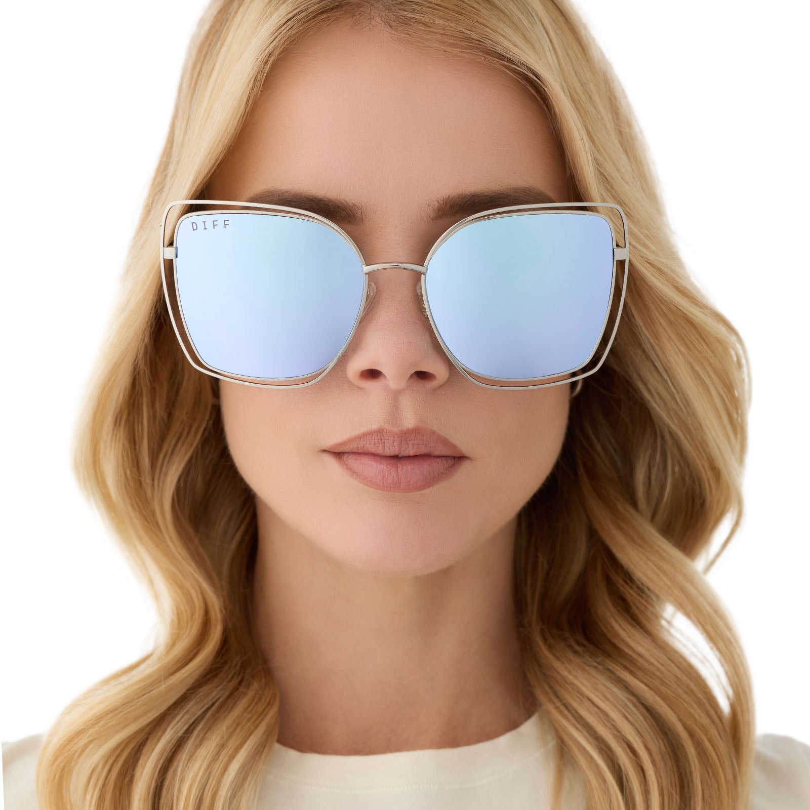 JACQUELINE - SILVER + THISTLE TEMPLE TIPS + LAVENDER MIRROR SUNGLASSES - Image 5