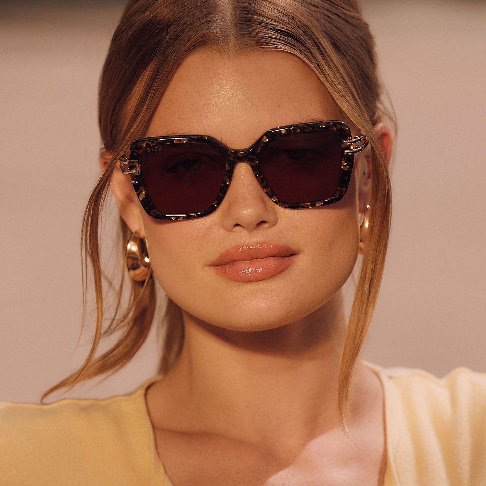 DASHA - GLITTER TORTOISE + BROWN SUNGLASSES - Image 6