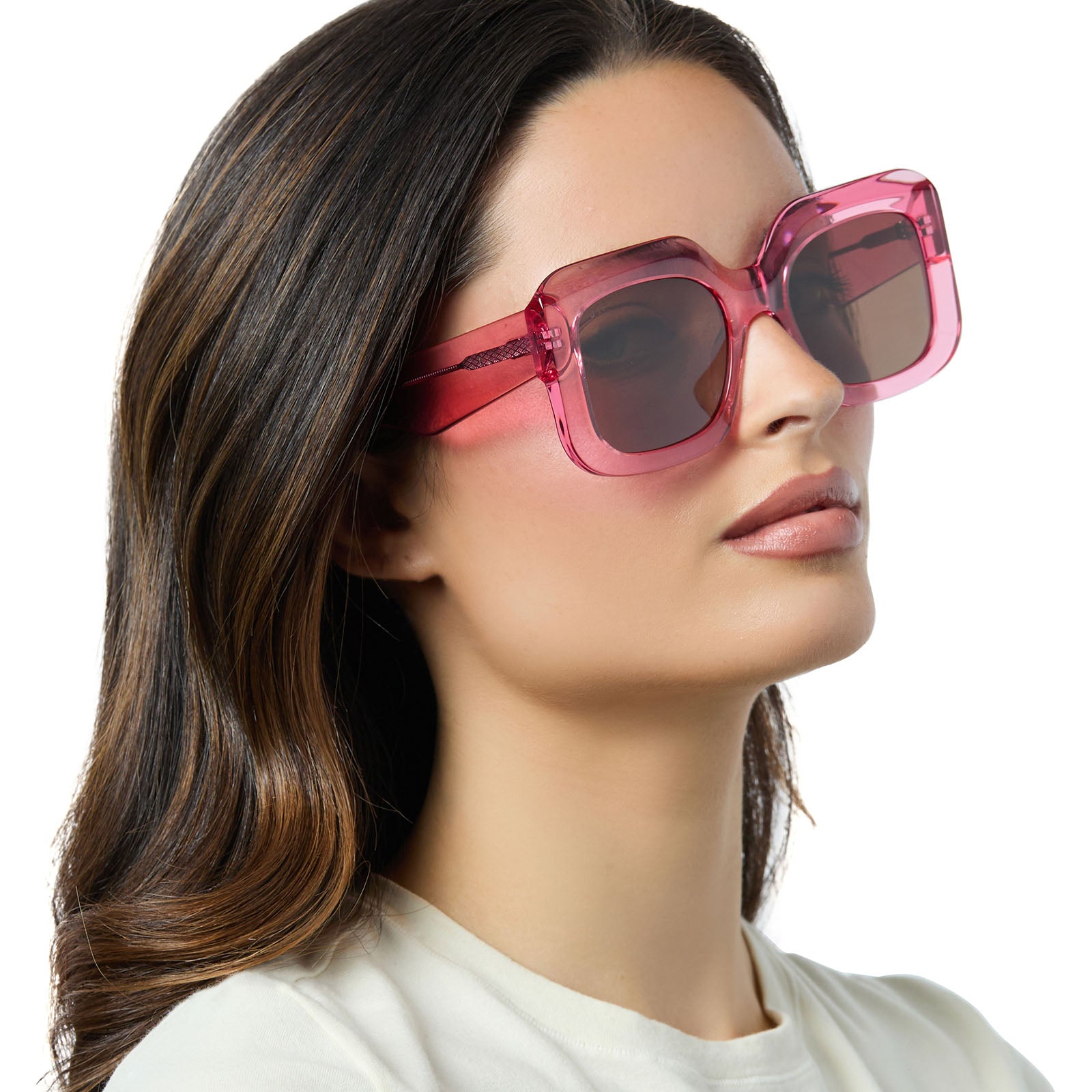 GIADA - CANDY PINK CRYSTAL + BROWN SUNGLASSES - Image 8