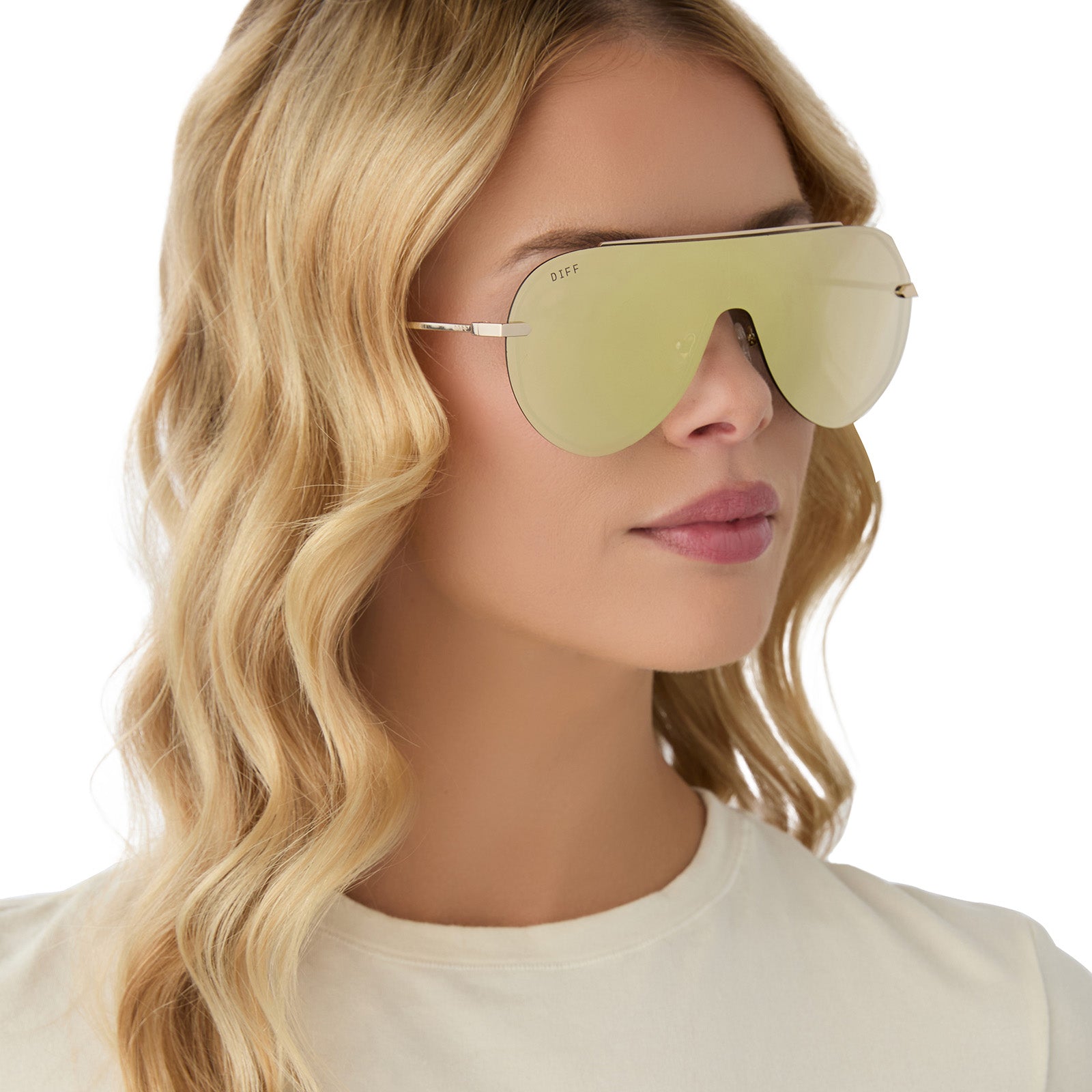 IMANI - GOLD + BRILLIANT GOLD MIRROR SUNGLASSES - Image 7