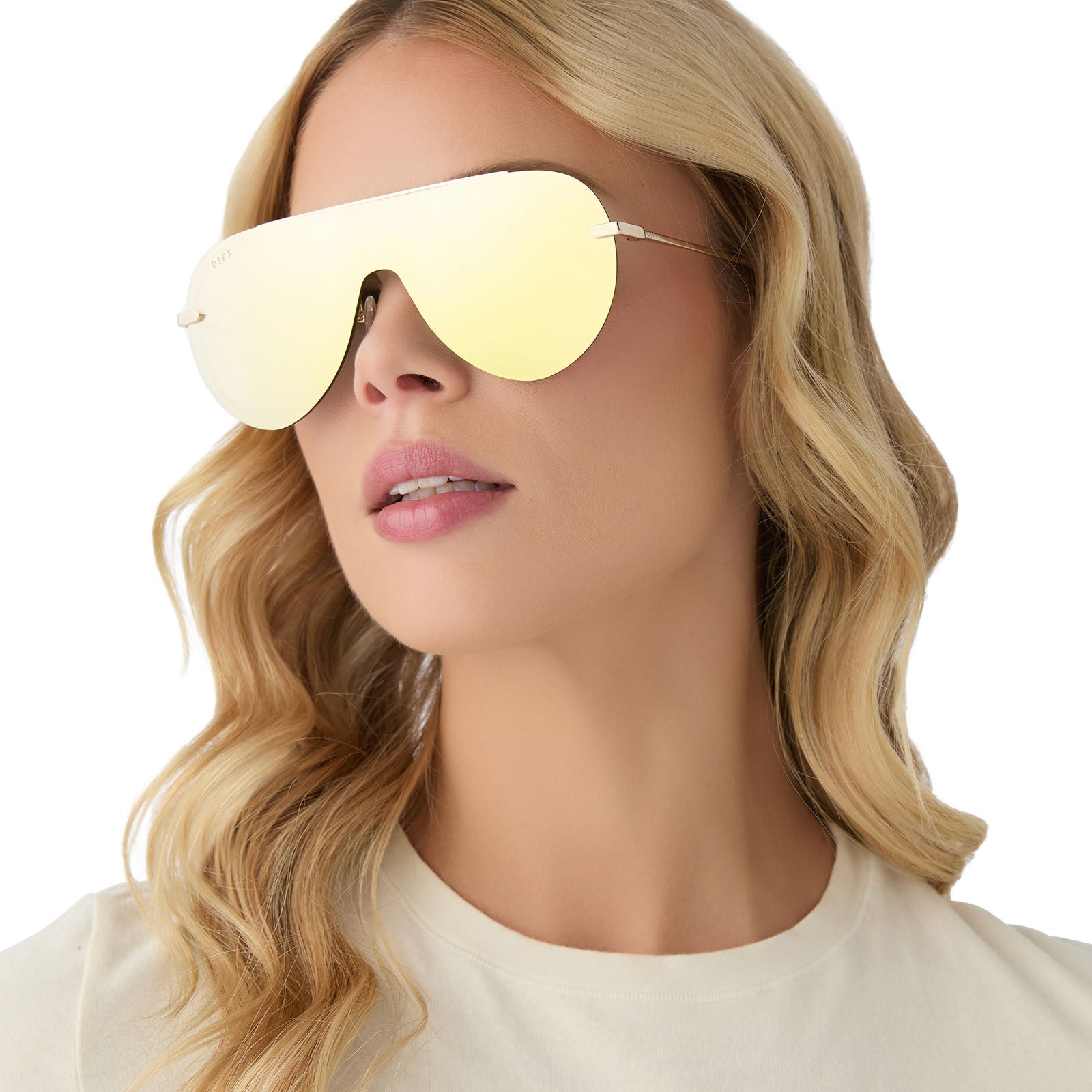 IMANI - GOLD + BRILLIANT GOLD MIRROR SUNGLASSES - Image 8