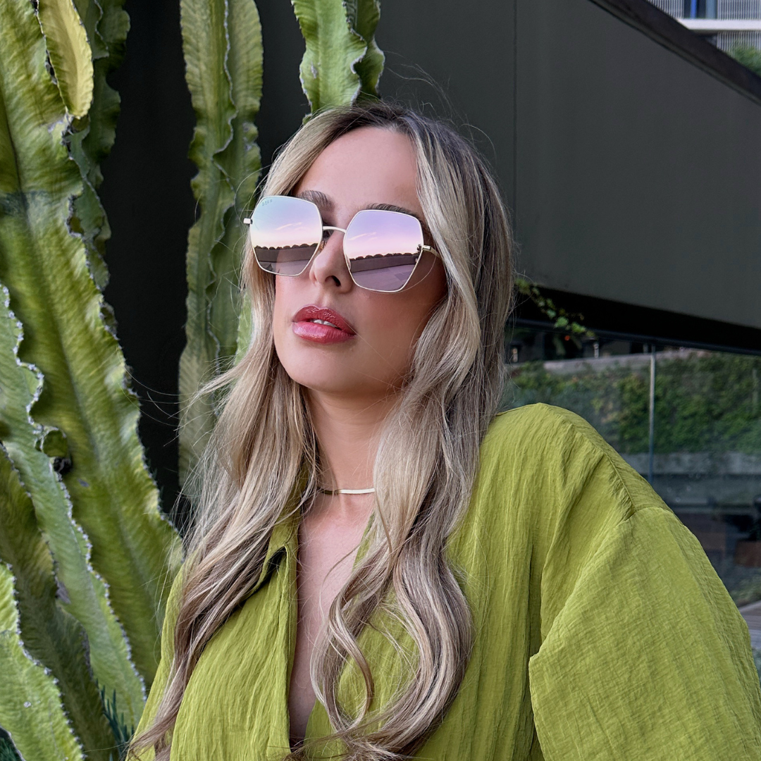 HARLOWE - GOLD + TAUPE FLASH SUNGLASSES - Image 9