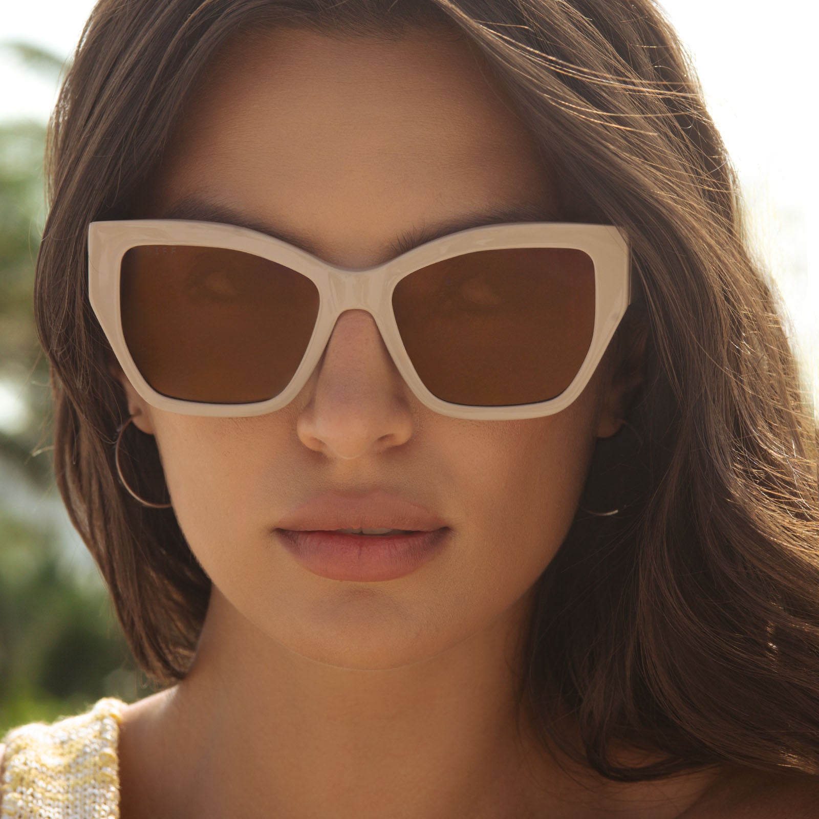 VIVIENNE - ALMOND + BROWN WITH GOLD FLASH SUNGLASSES - Image 5