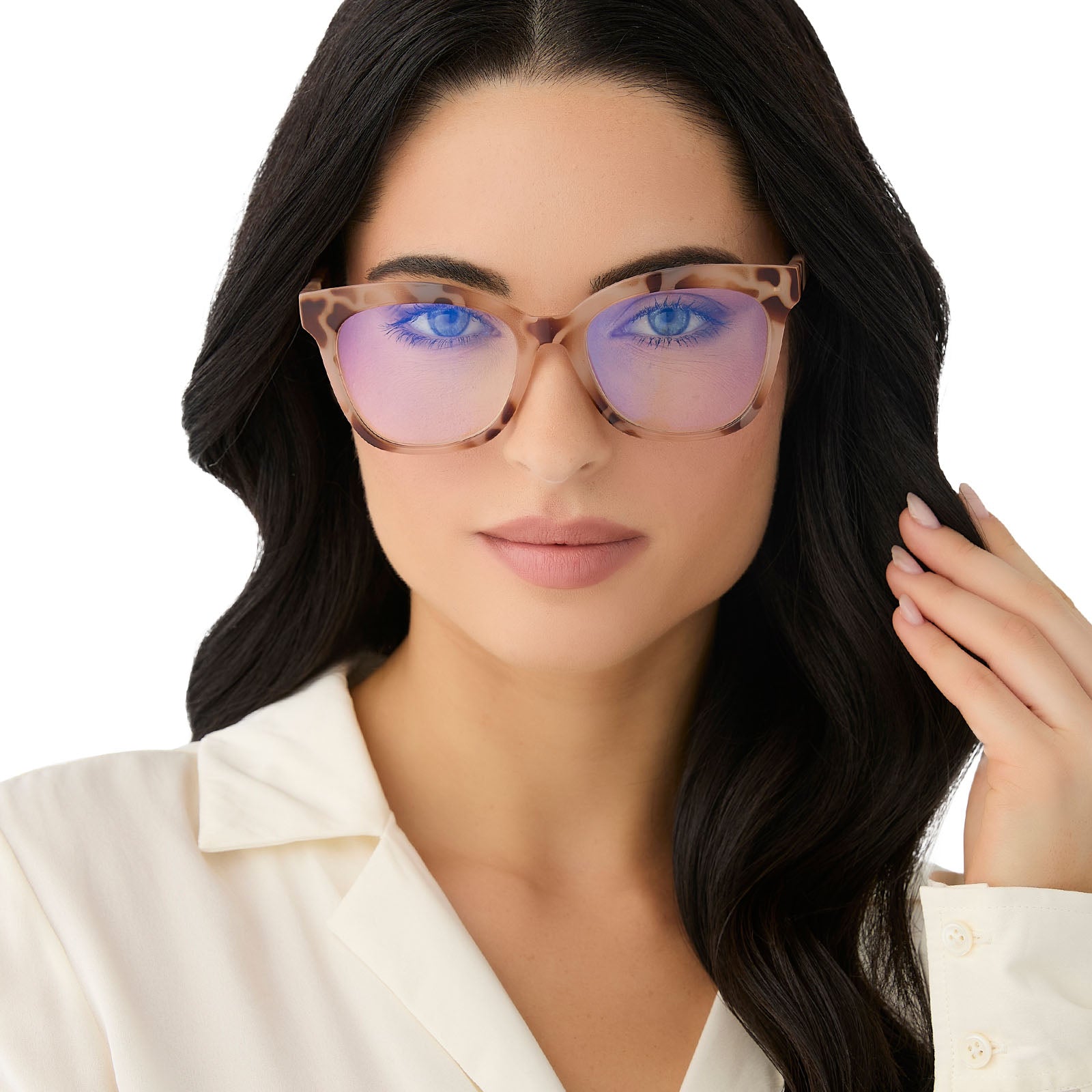 WILLA - CREAM TORTOISE + BLUE LIGHT READERS - Image 6