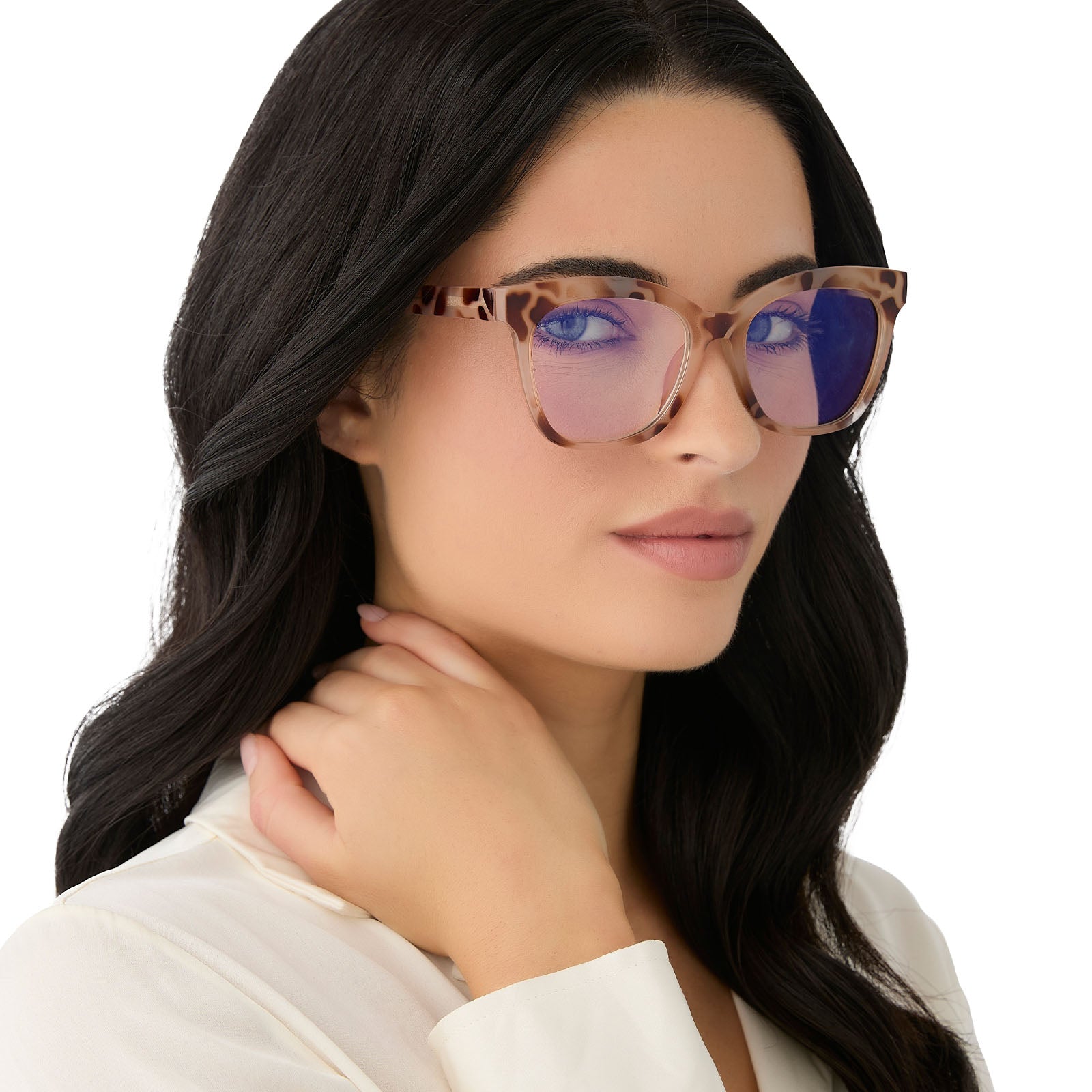 WILLA - CREAM TORTOISE + BLUE LIGHT READERS - Image 5