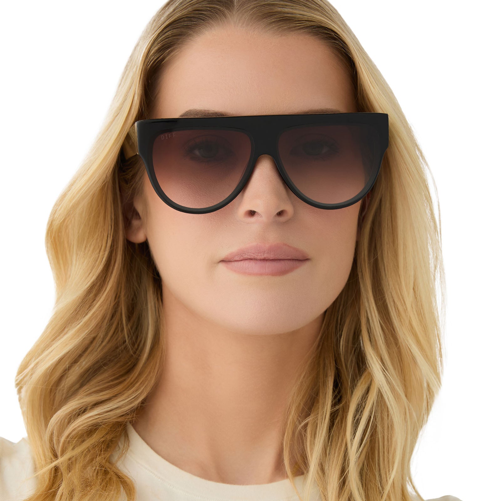 GEORGIE - BLACK + BROWN GRADIENT SUNGLASSES - Image 5