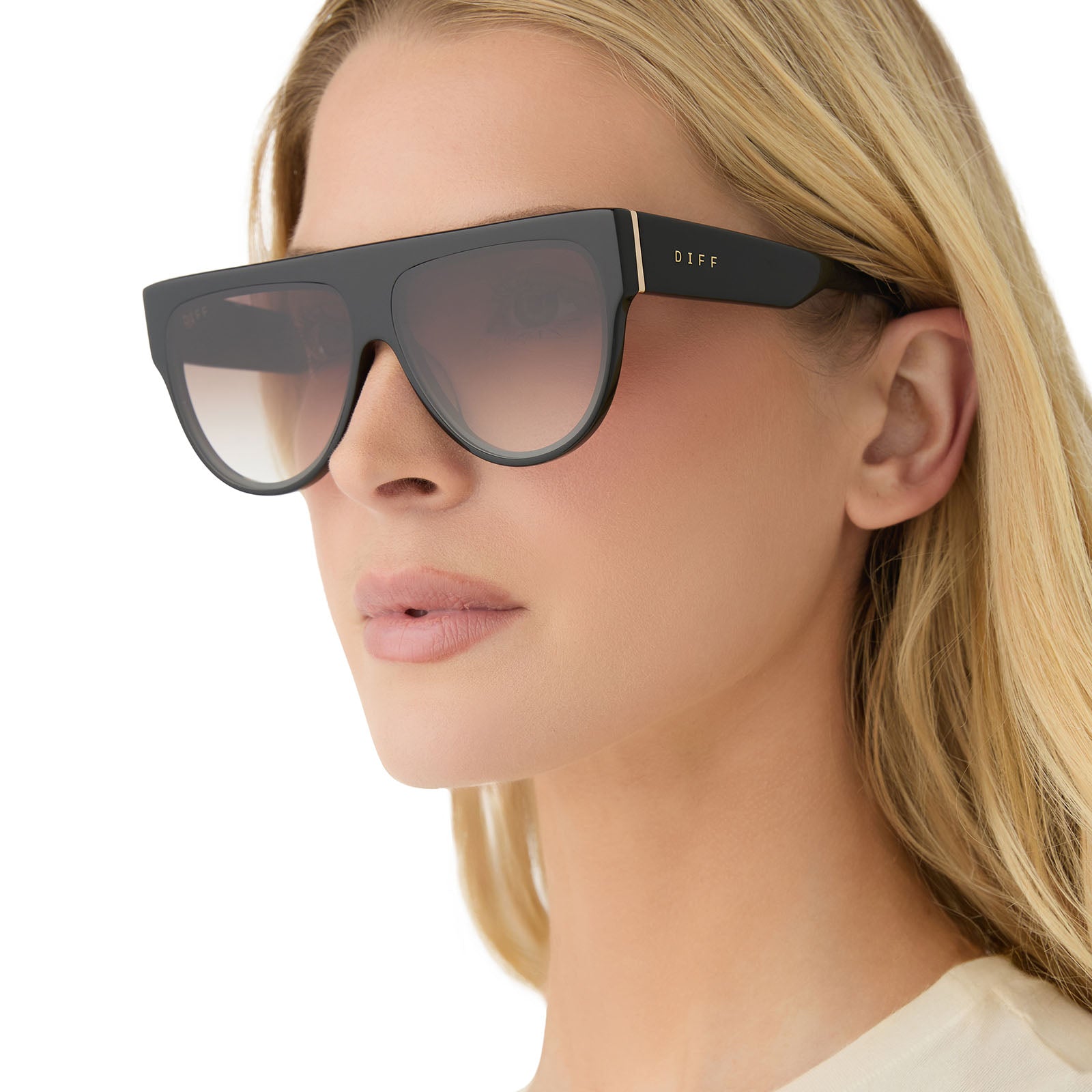 GEORGIE - BLACK + BROWN GRADIENT SUNGLASSES - Image 6