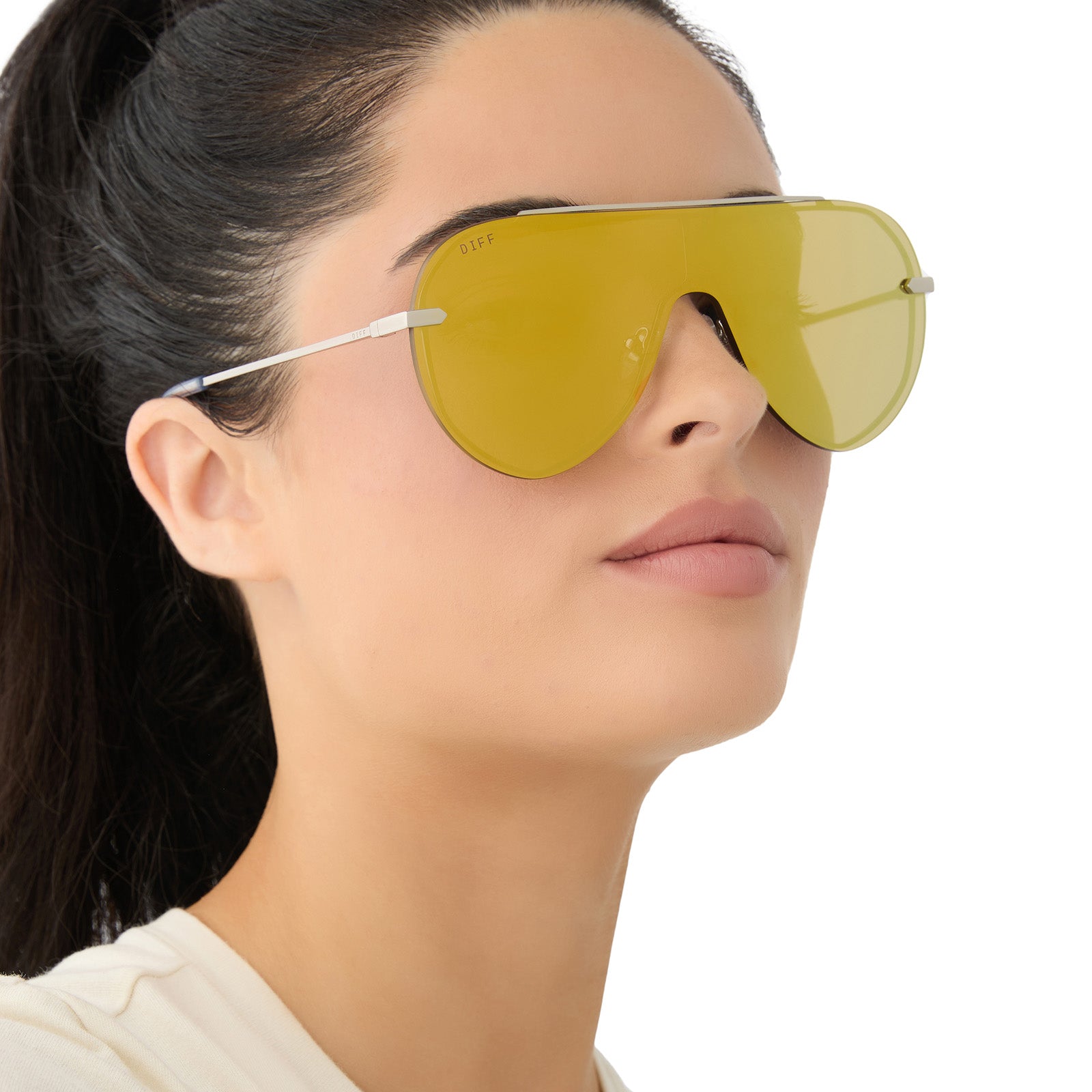 IMANI - SILVER + GOLD MIRROR SUNGLASSES - Image 5
