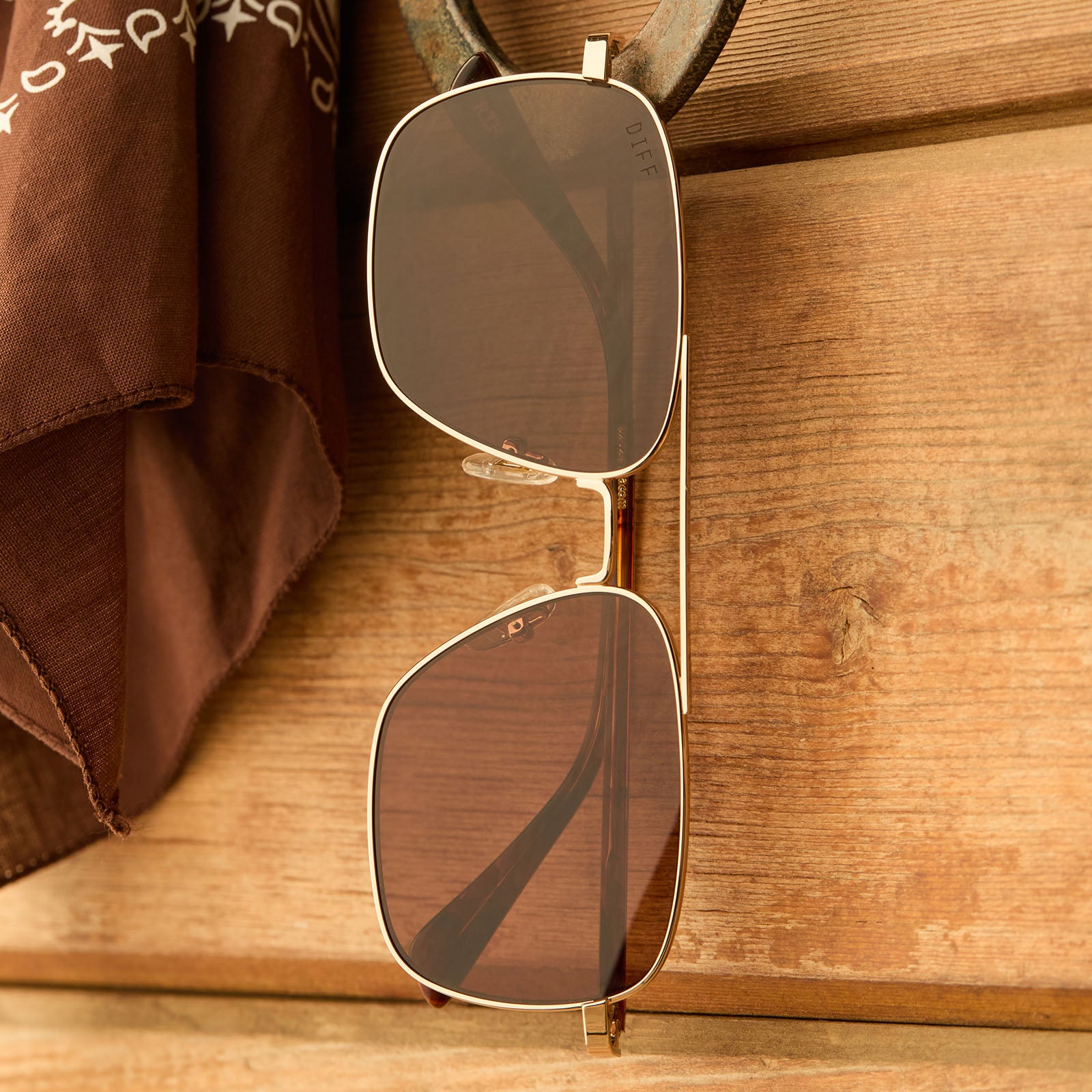 RIP WHEELER - WESTERN GOLD + MARBLED BROWN W BOLD BROWN + POLARIZED SUNGLASSES - Image 6
