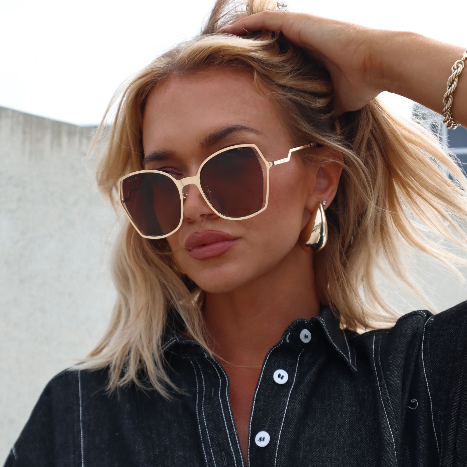DONNA III - GOLD + BROWN GRADIENT POLARIZED SUNGLASSES - Image 4