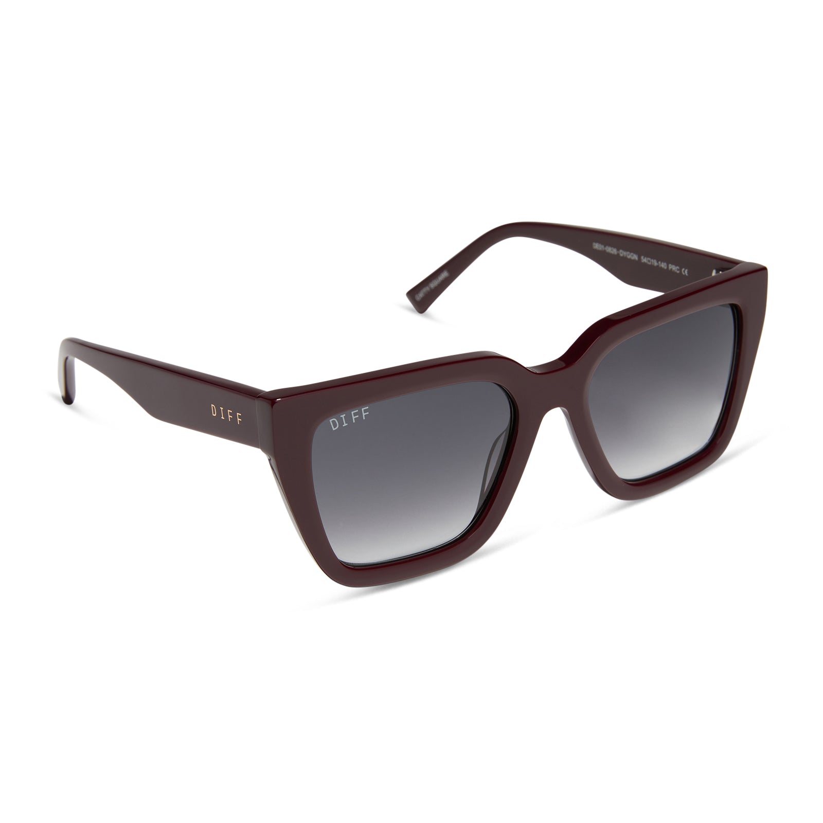 AMARA - DARK CHERRY LACQUER + GREY GRADIENT SUNGLASSES - Image 2