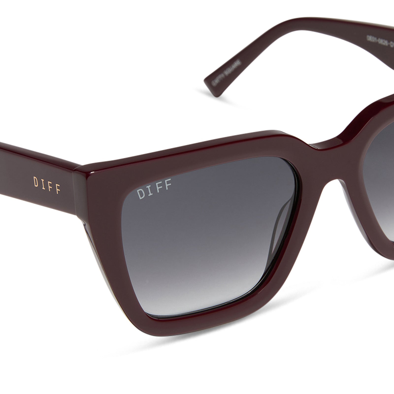 AMARA - DARK CHERRY LACQUER + GREY GRADIENT SUNGLASSES - Image 4