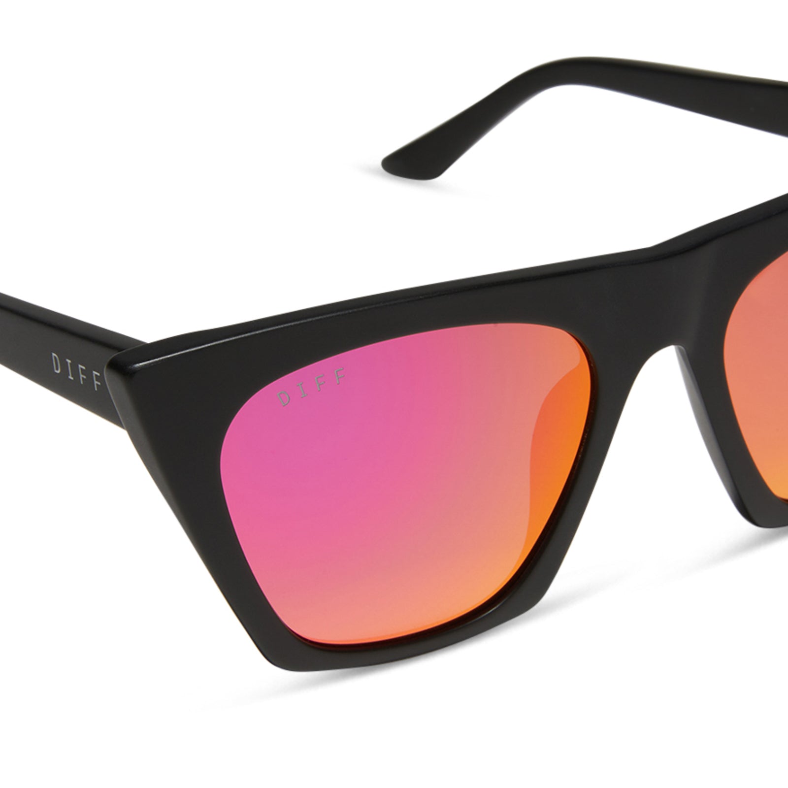 AVRIL - MATTE BLACK + SUNSET MIRROR SUNGLASSES - Image 4