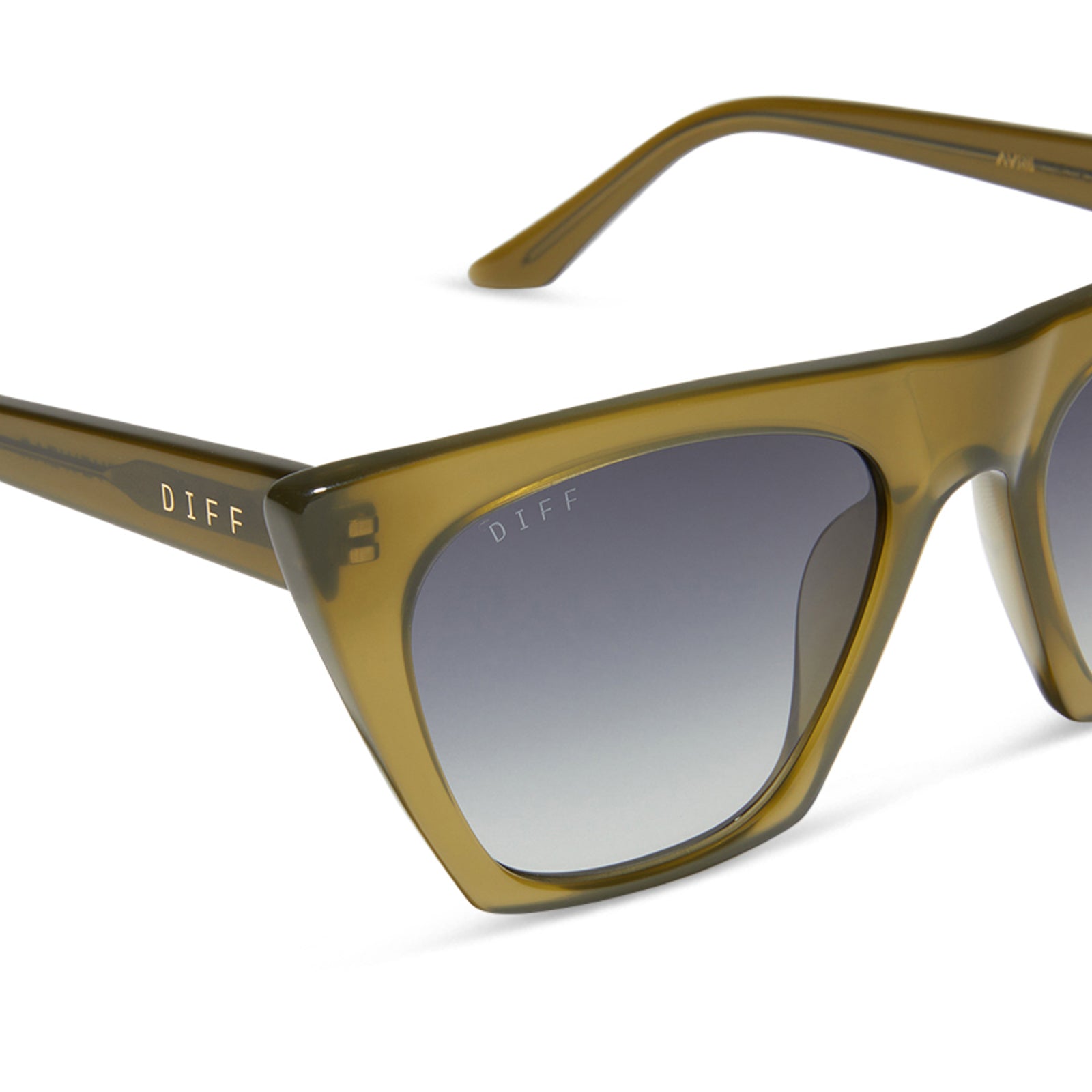 AVRIL - RICH OLIVE + GREY GRADIENT SUNGLASSES - Image 4