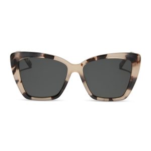 BECKY II - CREAM TORTOISE + GREY POLARIZED SUNGLASSES