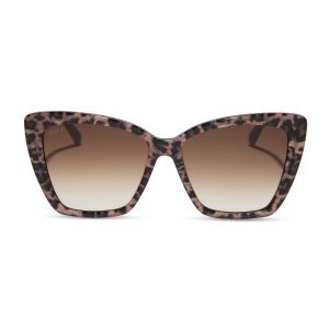 BECKY II - LEOPARD TORTOISE + BROWN GRADIENT SUNGLASSES