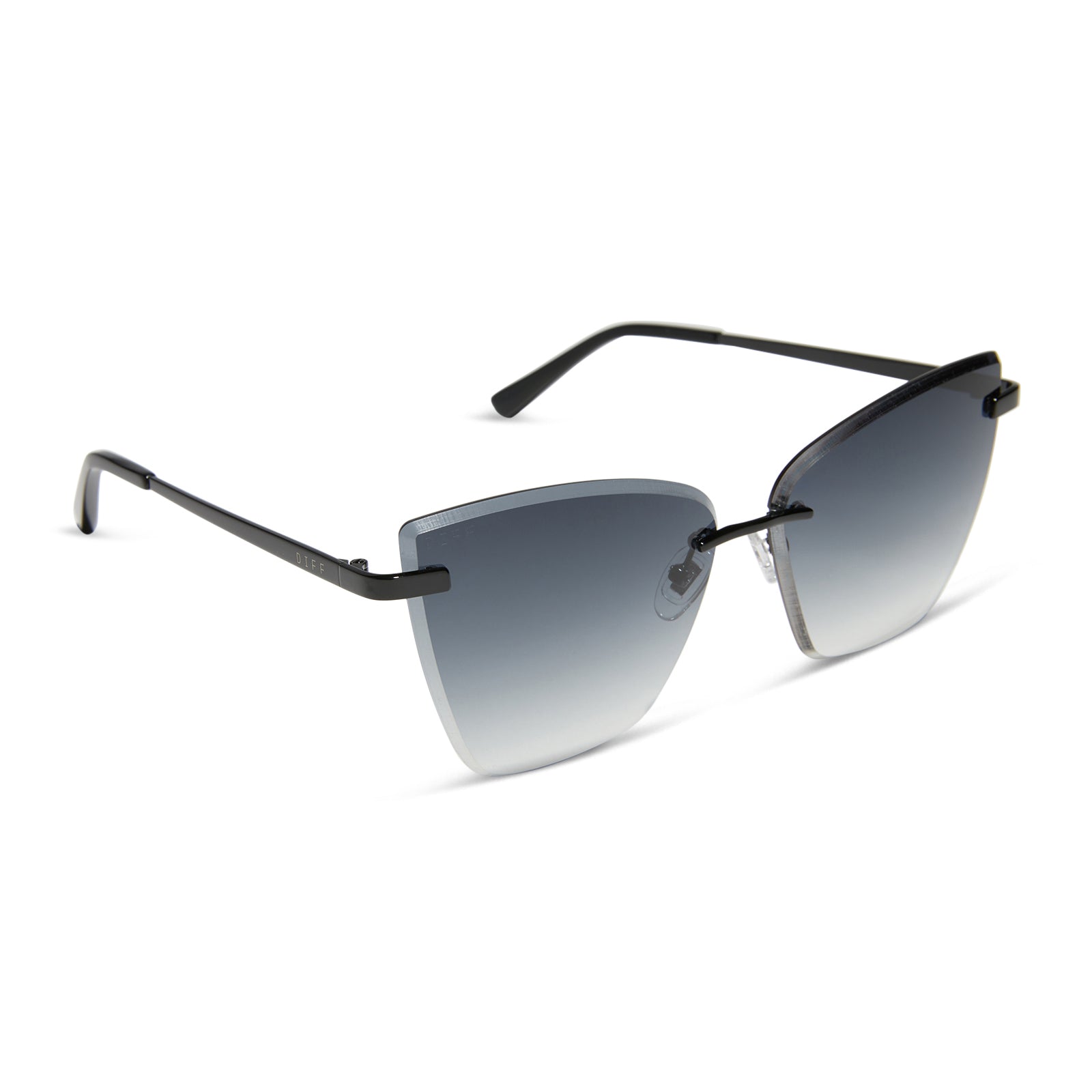 BECKY V - BLACK + GREY GRADIENT SUNGLASSES - Image 2
