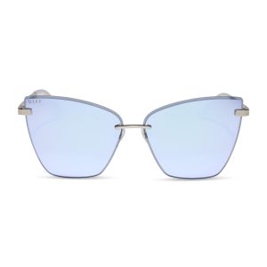 BECKY V - SILVER + LAVENDER MIRROR SUNGLASSES