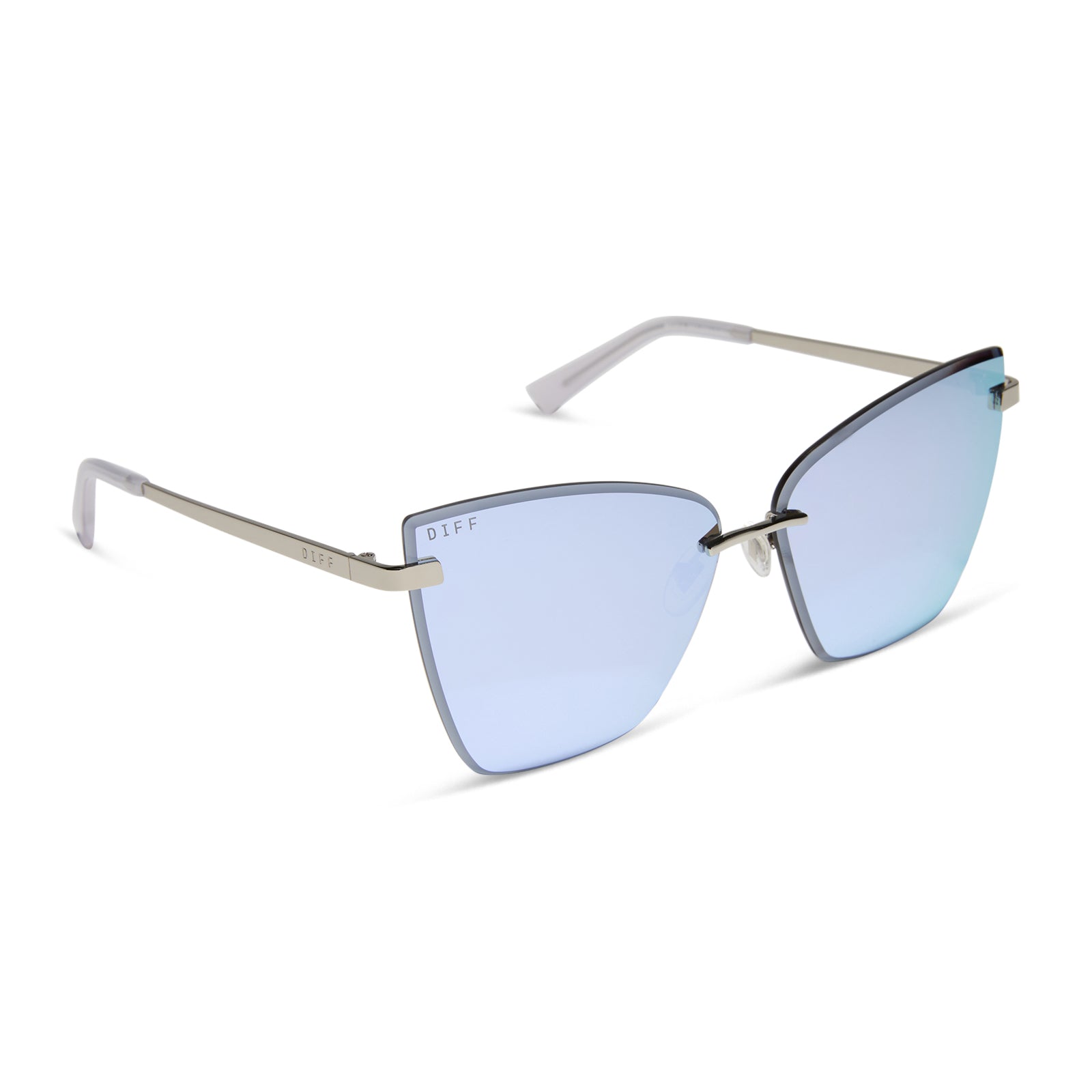BECKY V - SILVER + LAVENDER MIRROR SUNGLASSES - Image 2