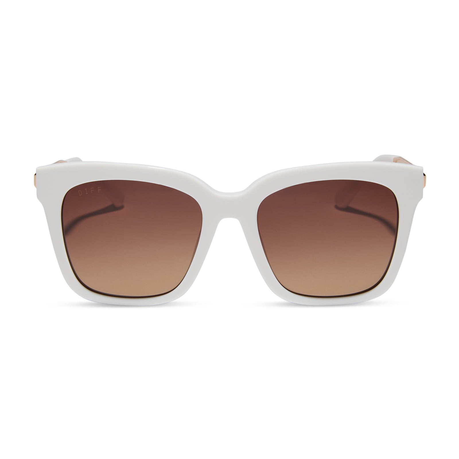 BELLA - WHITE CLOUD + BROWN GRADIENT SUNGLASSES
