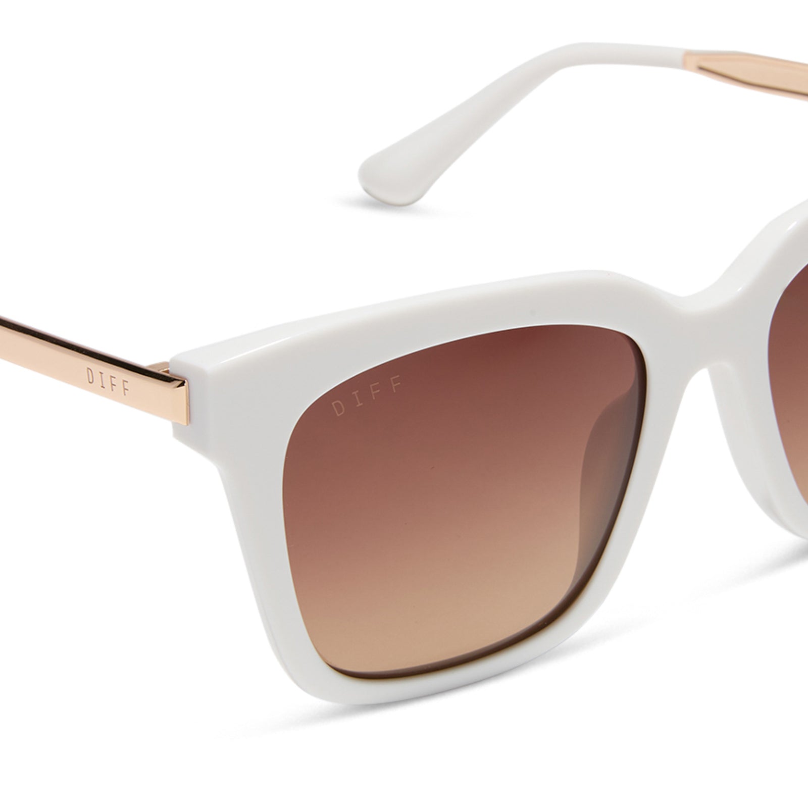 BELLA - WHITE CLOUD + BROWN GRADIENT SUNGLASSES - Image 4