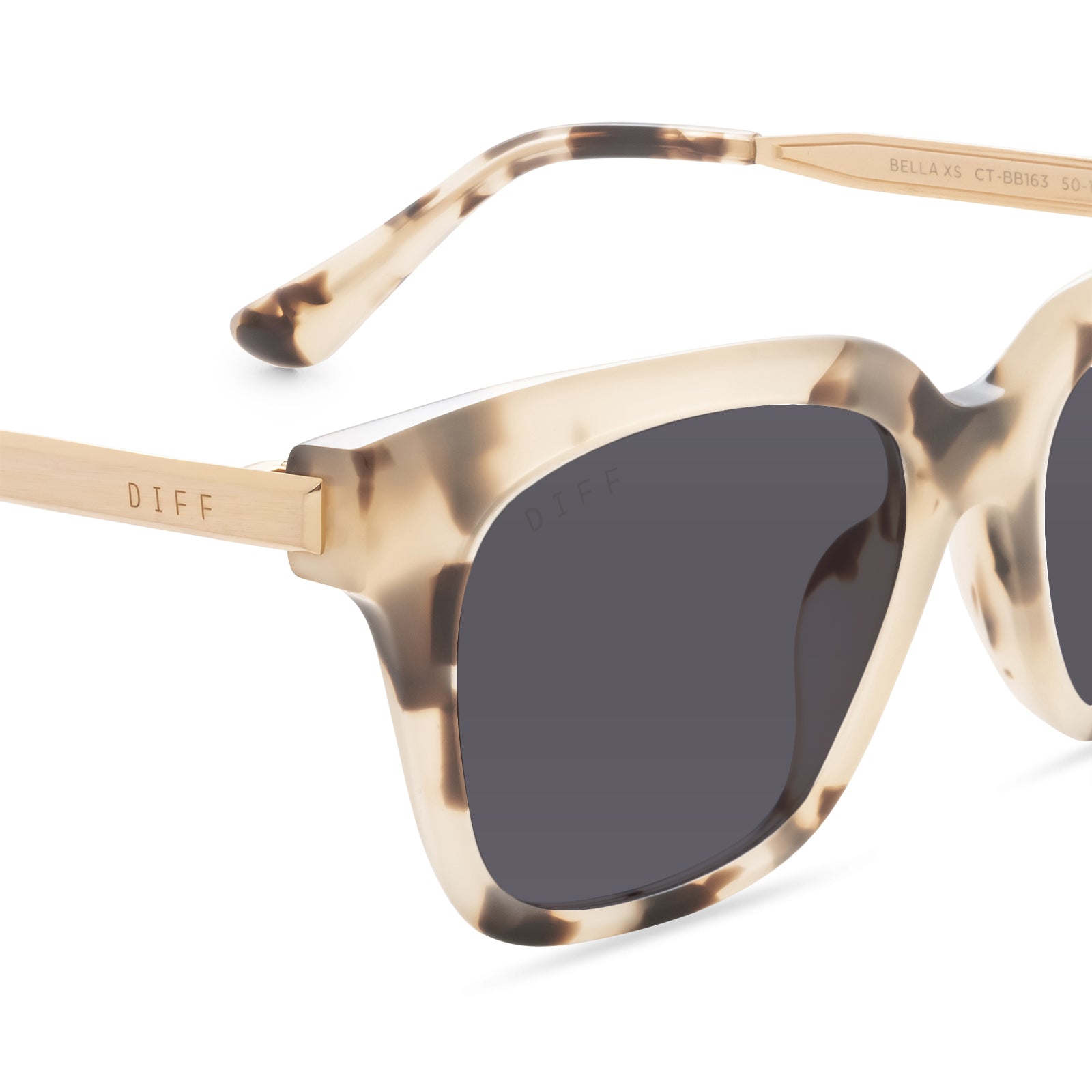 BELLA XS - CREAM TORTOISE + SOLID GREY SUNGLASSES - Image 4