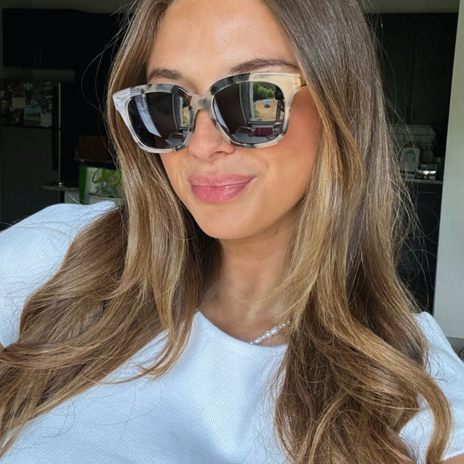 BELLA XS - CREAM TORTOISE + SOLID GREY SUNGLASSES - Image 5