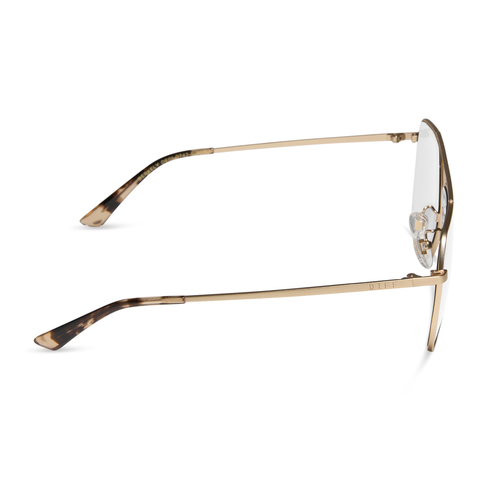 BERKELY - BRUSHED GOLD + ESPRESSO TORTOISE TIPS + BLUE LIGHT TECHNOLOGY GLASSES - Image 3