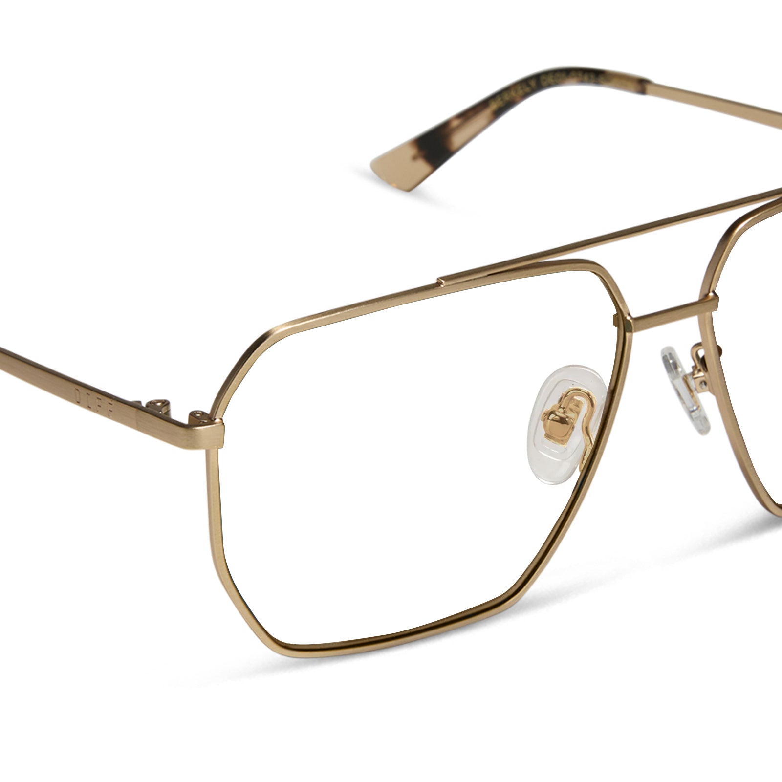 BERKELY - BRUSHED GOLD + ESPRESSO TORTOISE TIPS + BLUE LIGHT TECHNOLOGY GLASSES - Image 4