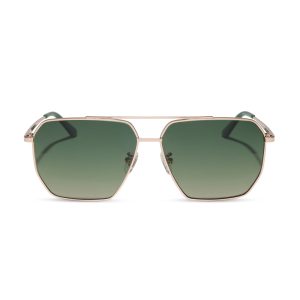 BERKELY - CHAMPAGNE GOLD + ALOE GREEN GRADIENT + POLARIZED SUNGLASSES